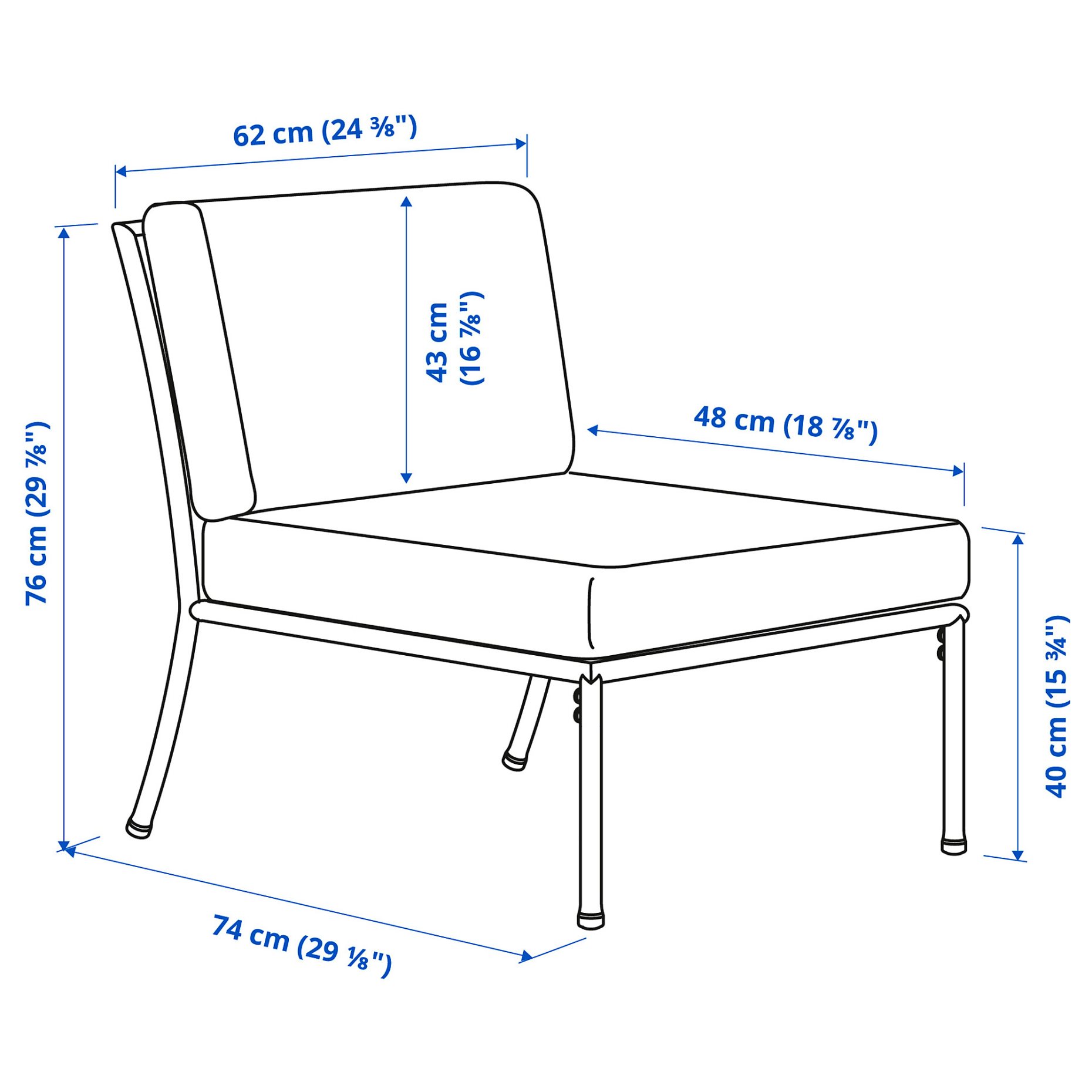 seat section for modular sofa, outdoor, 595.784.19
