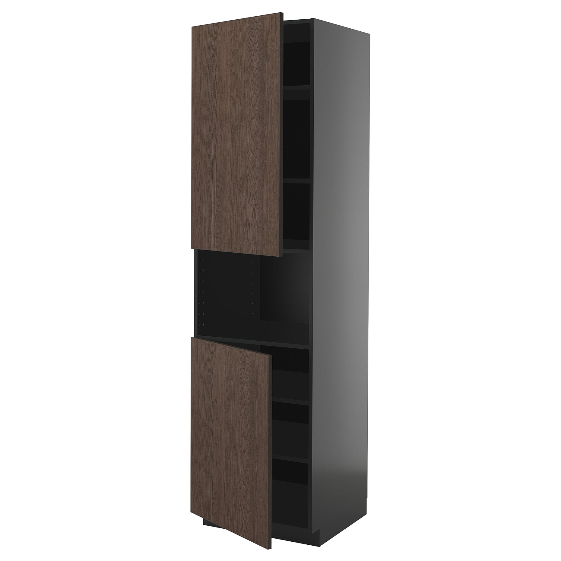 METOD, high cabinet for microwave with 2 doors/shelves, 60x60x220 cm, 595.875.84
