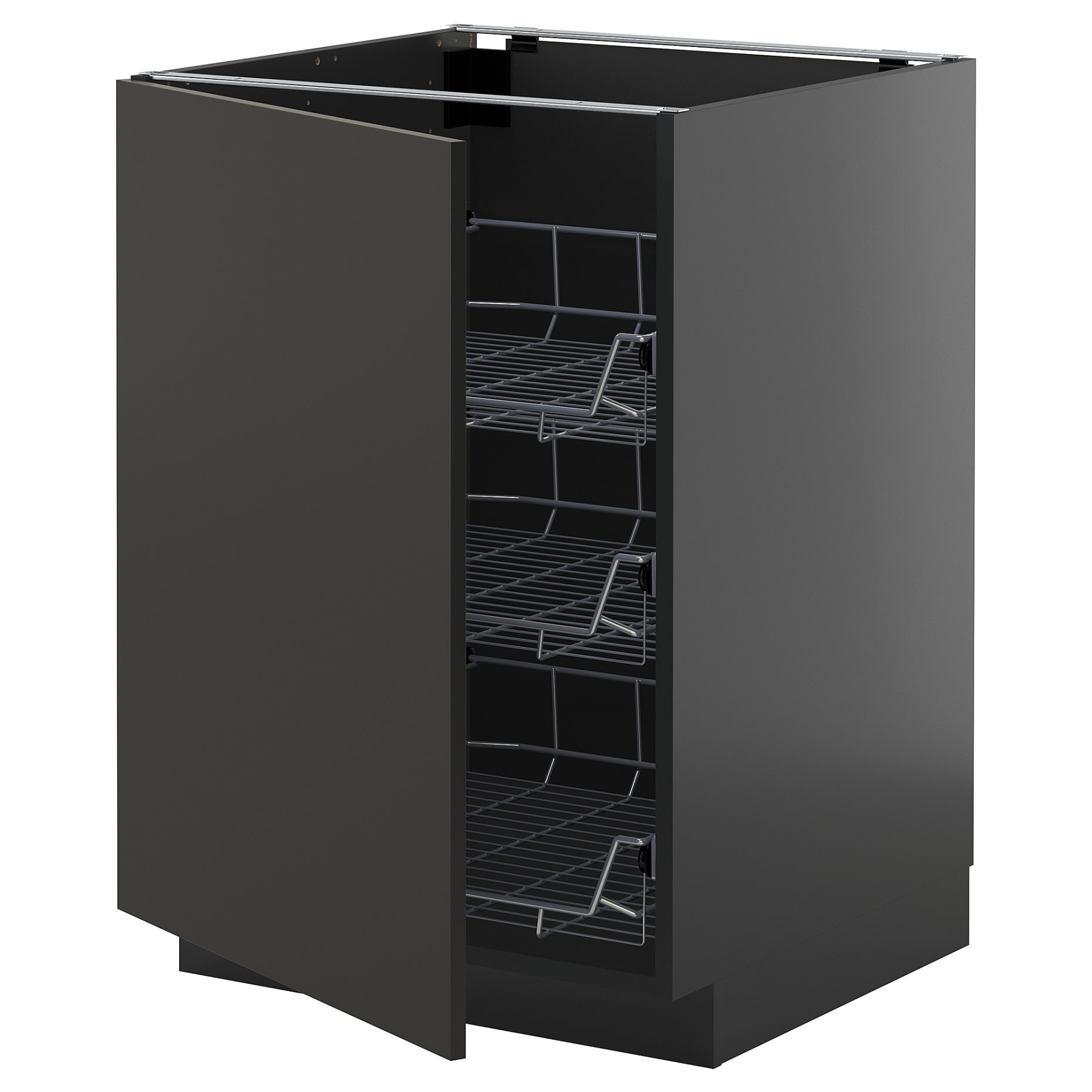 METOD, base cabinet with wire baskets, 60x60 cm, 595.885.26