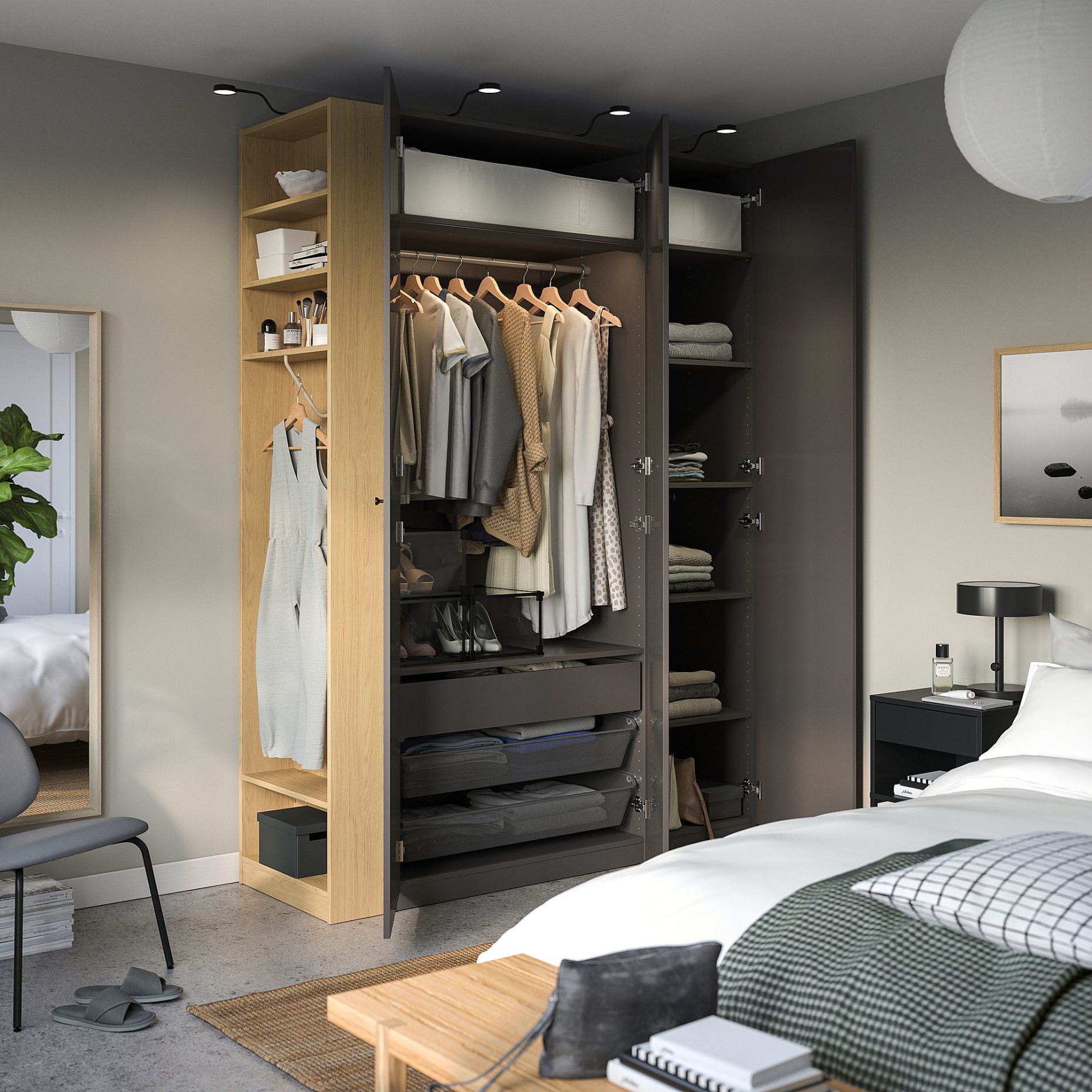 PAX/FORSAND, wardrobe combination, 170x60x236 cm, 596.069.26