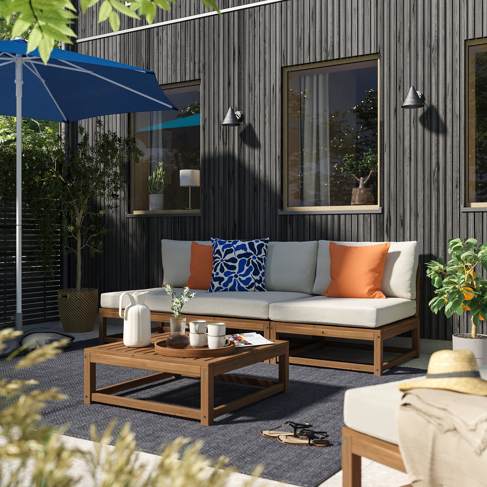 NÄMMARÖ, σύνθεση καναπέ 3 θέσεων εξωτερικού χώρου, 243 cm, 596.075.15