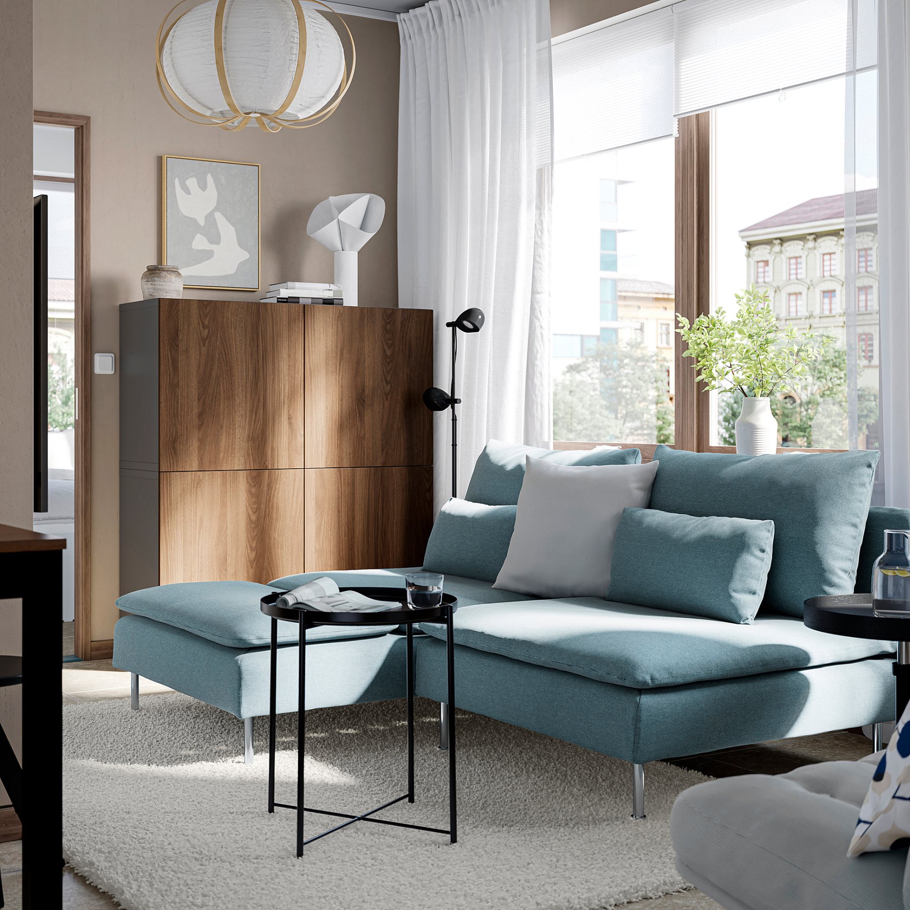 SÖDERHAMN, 2-seat sofa with chaise longue, 596.217.62