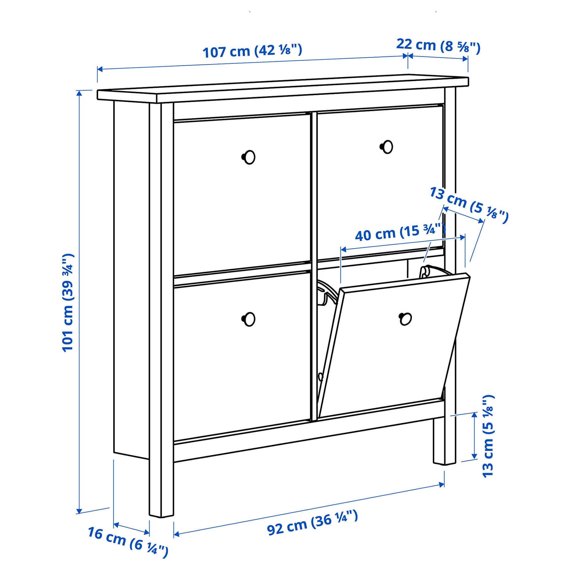 HEMNES, Παπουτσοθήκη με 4 τμήματα, 601.561.21