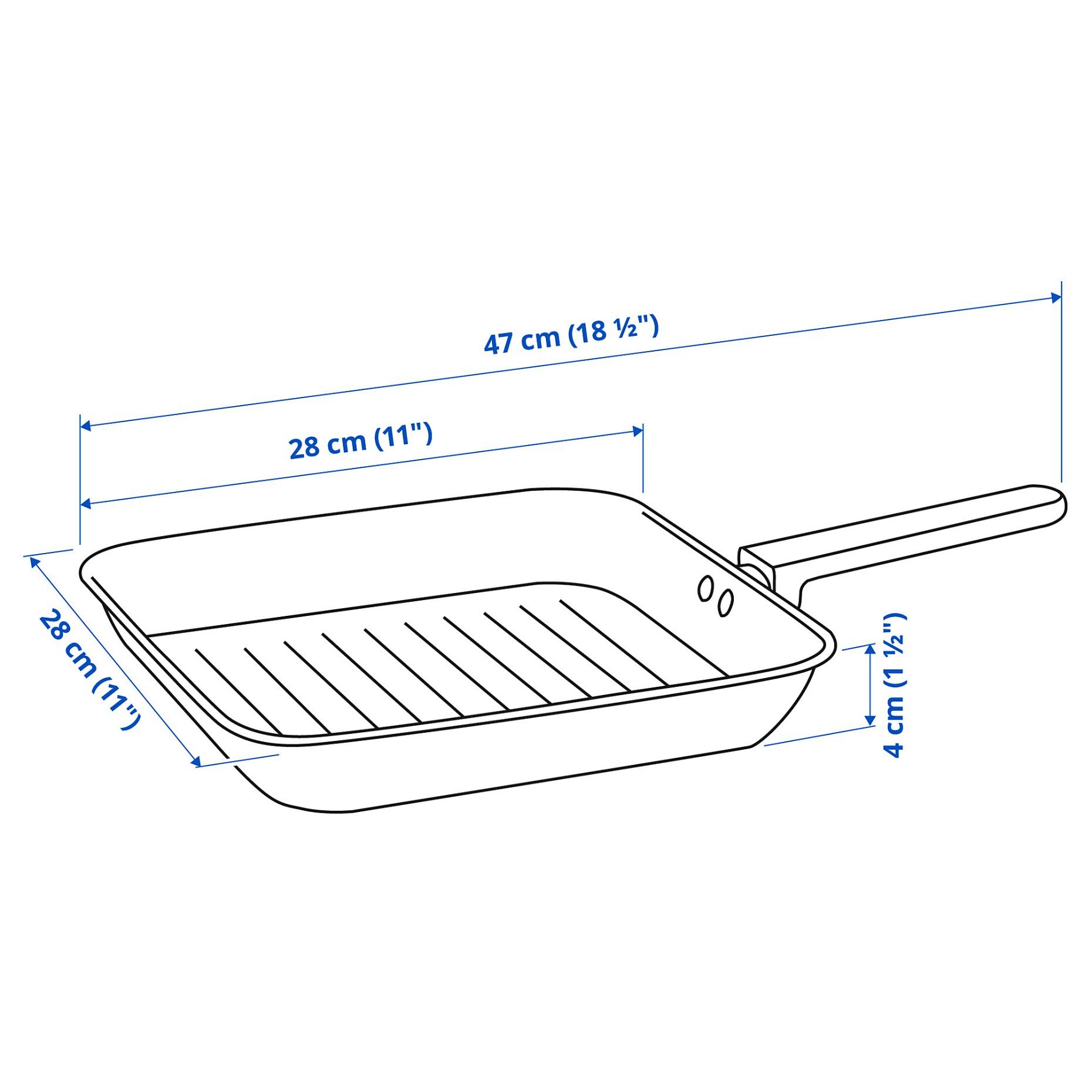 MIDDAGSMAT, grill pan/non-stick coating, 28x28 cm, 604.636.91