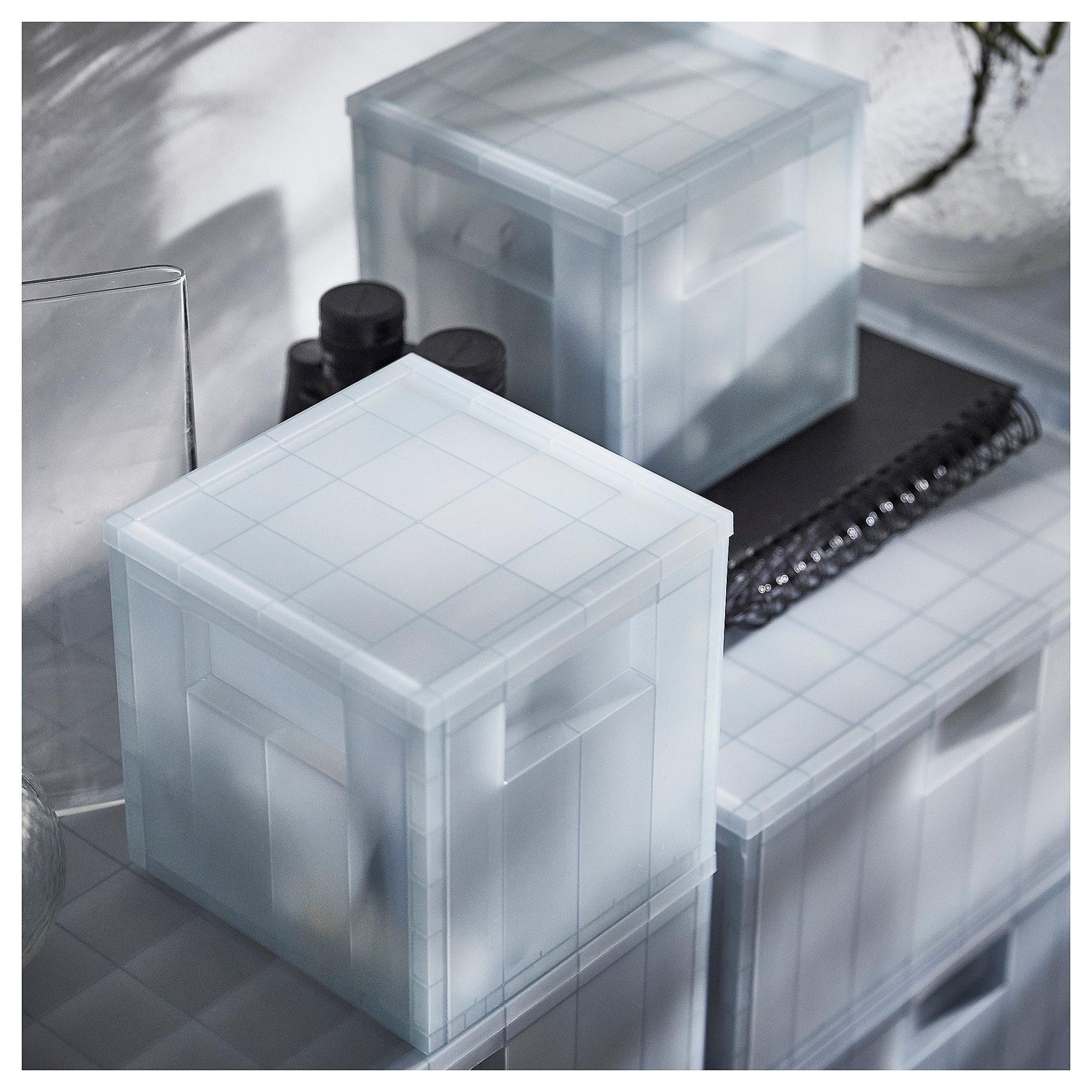 PANSARTAX, storage box with lid, 16.5x16.5x16.5 cm, 605.150.20