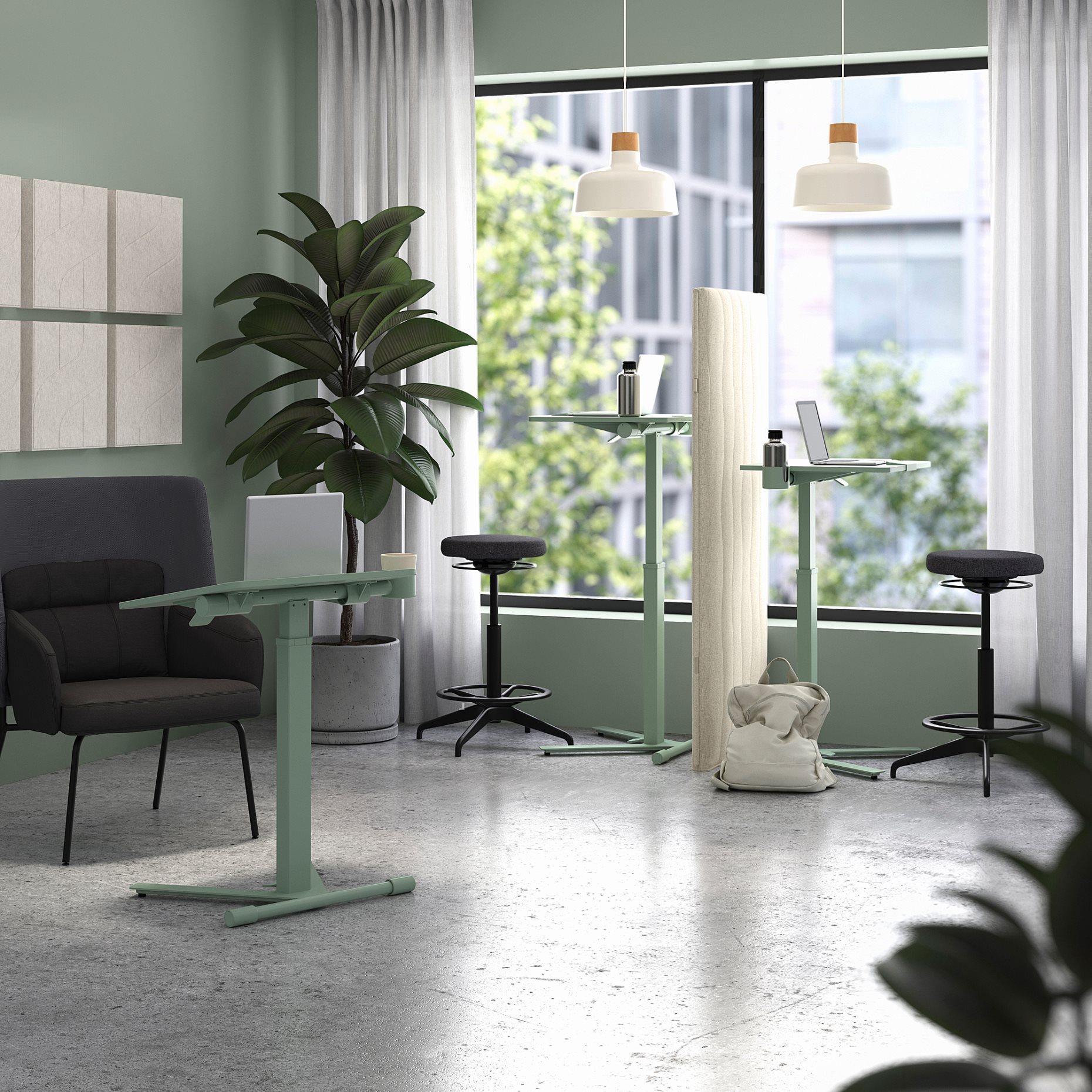MITTZON, acoustic screen/floor standing, 90x157 cm, 605.282.06