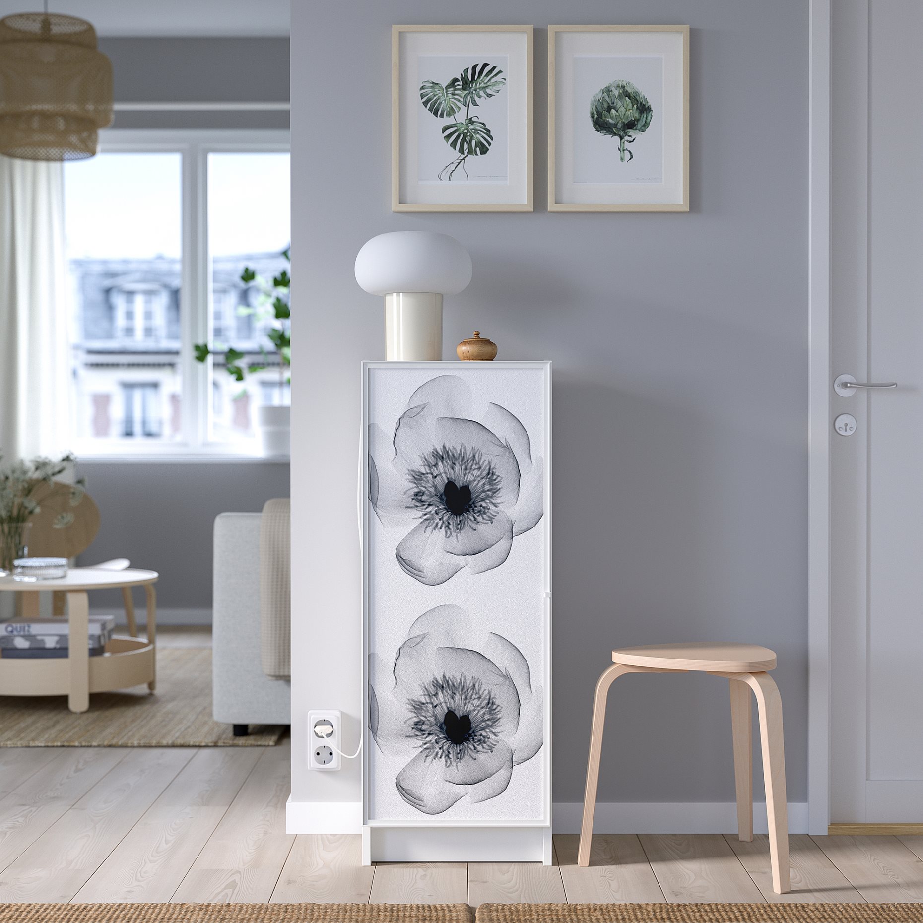 HÖGBO, γυάλινη πόρτα, 40x97 cm, 605.302.52