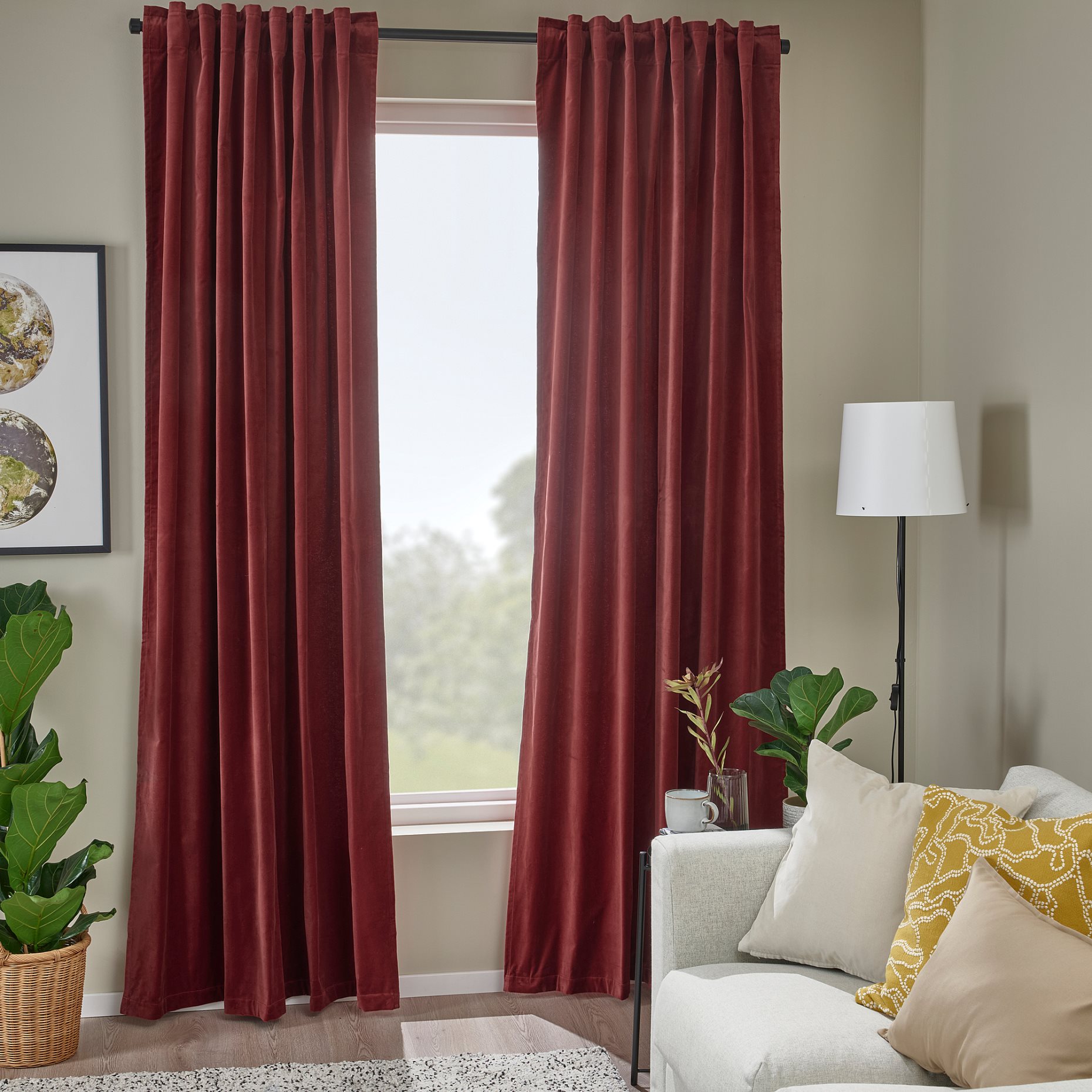 SANELA, curtains 1 pair, 140x300 cm, 605.601.83