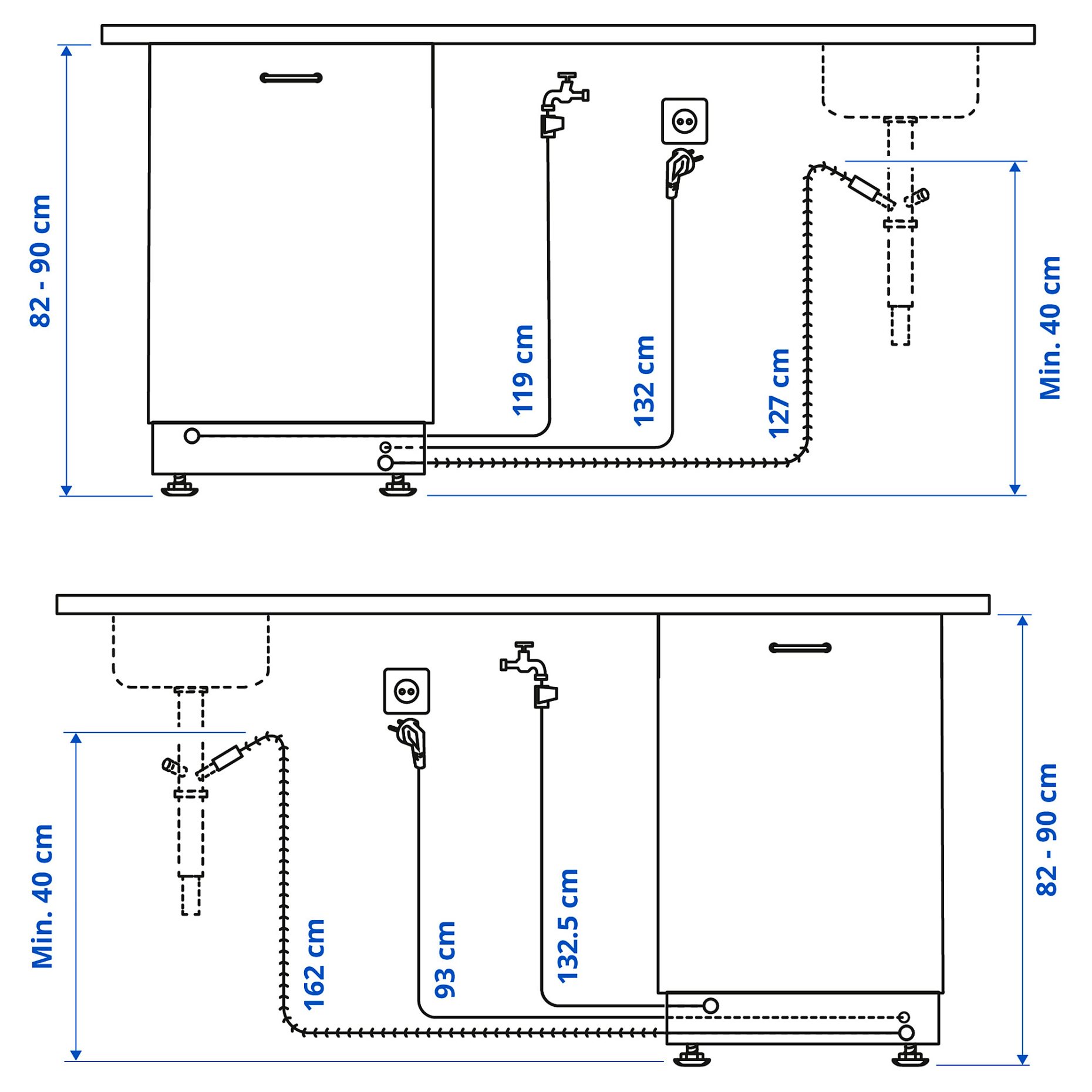 OSTVEDA, εντοιχιζόμενο πλυντήριο πιάτων/IKEA 500, 60 cm, 605.681.41
