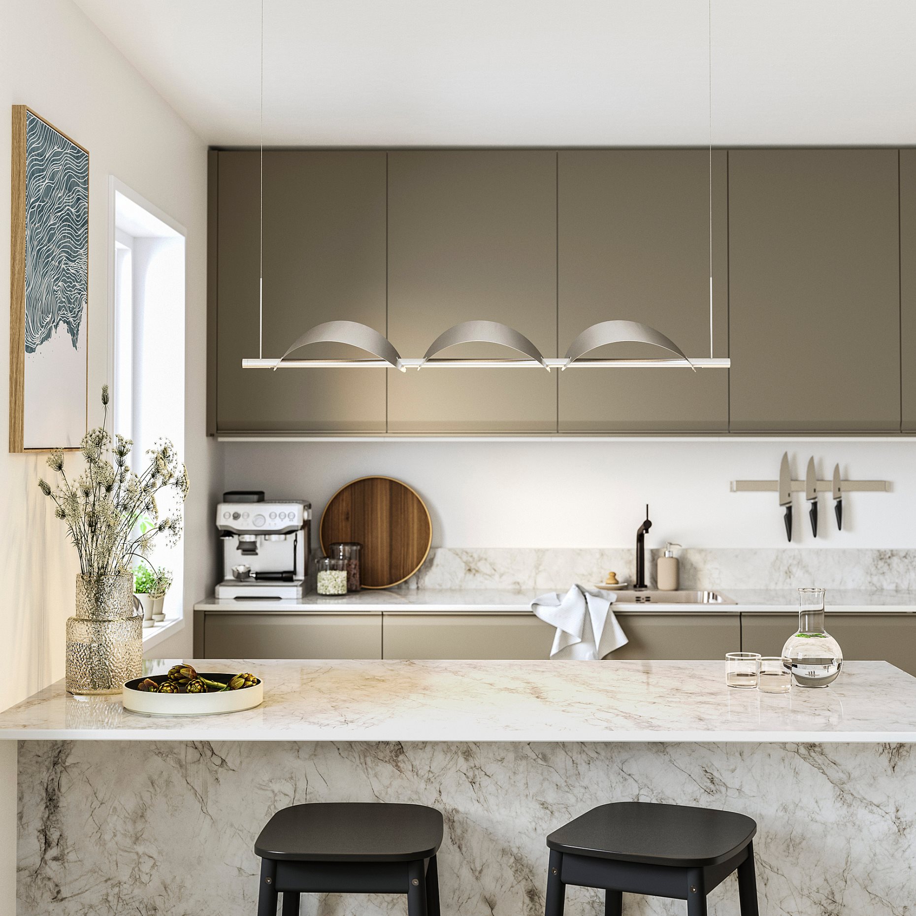 BACKSTÖRN, κρεμαστό φωτιστικό ρυθμιζόμενης έντασης με ενσωματωμένο φωτισμό LED, 108 cm, 605.778.76