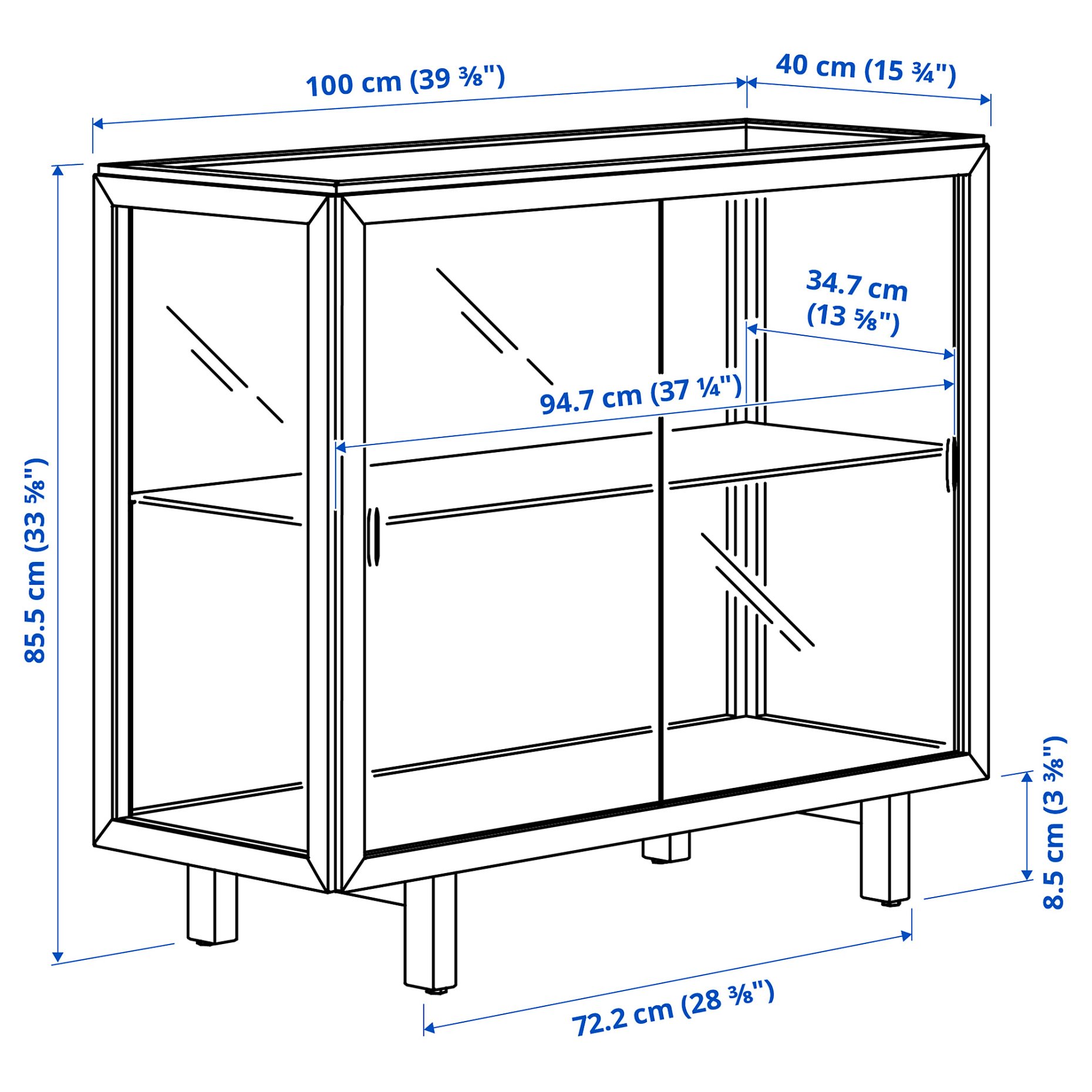 STOCKHOLM 2025, glass-door cabinet, 100x40x86 cm, 605.866.92