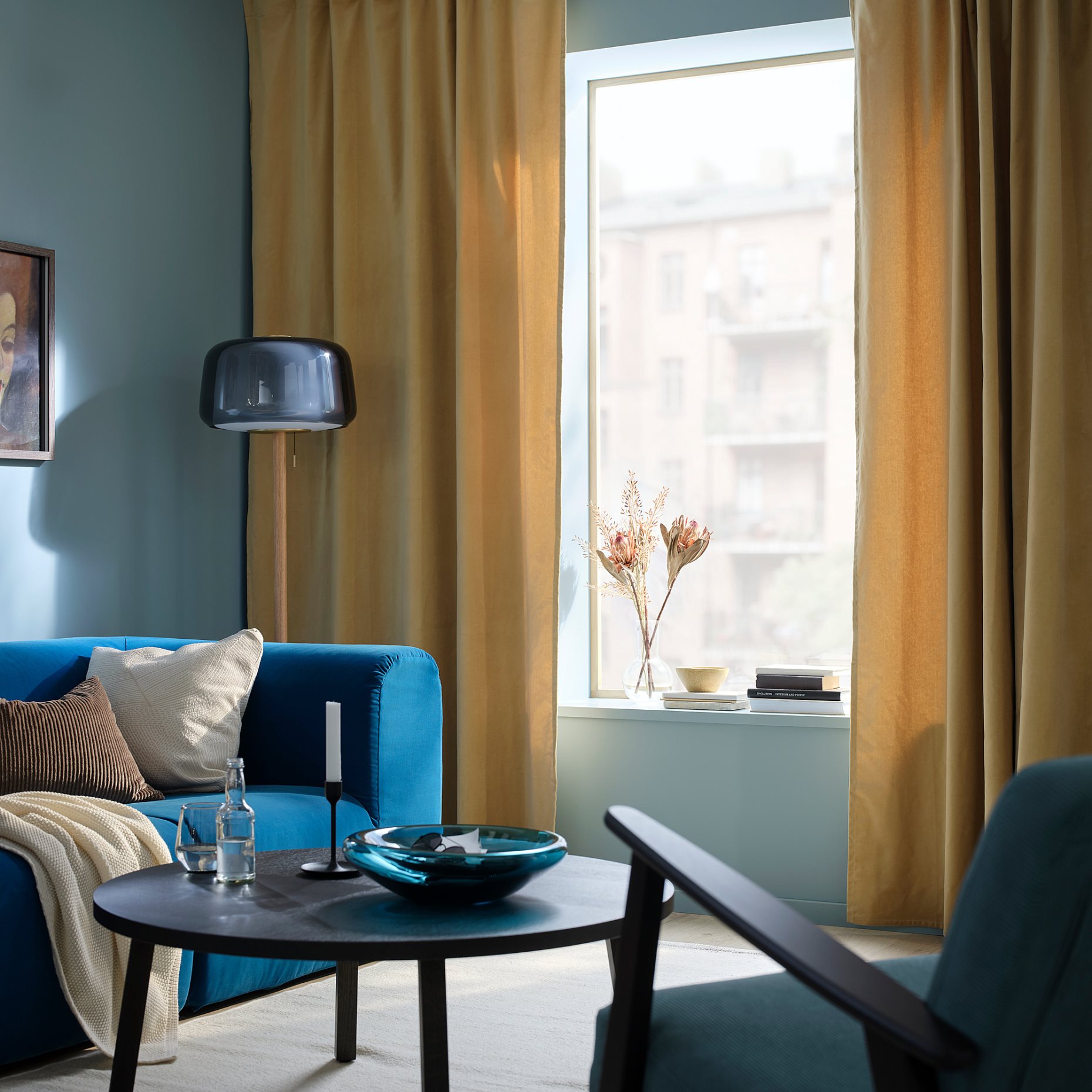 SANELA, curtains 1 pair, 140x300 cm, 605.898.84