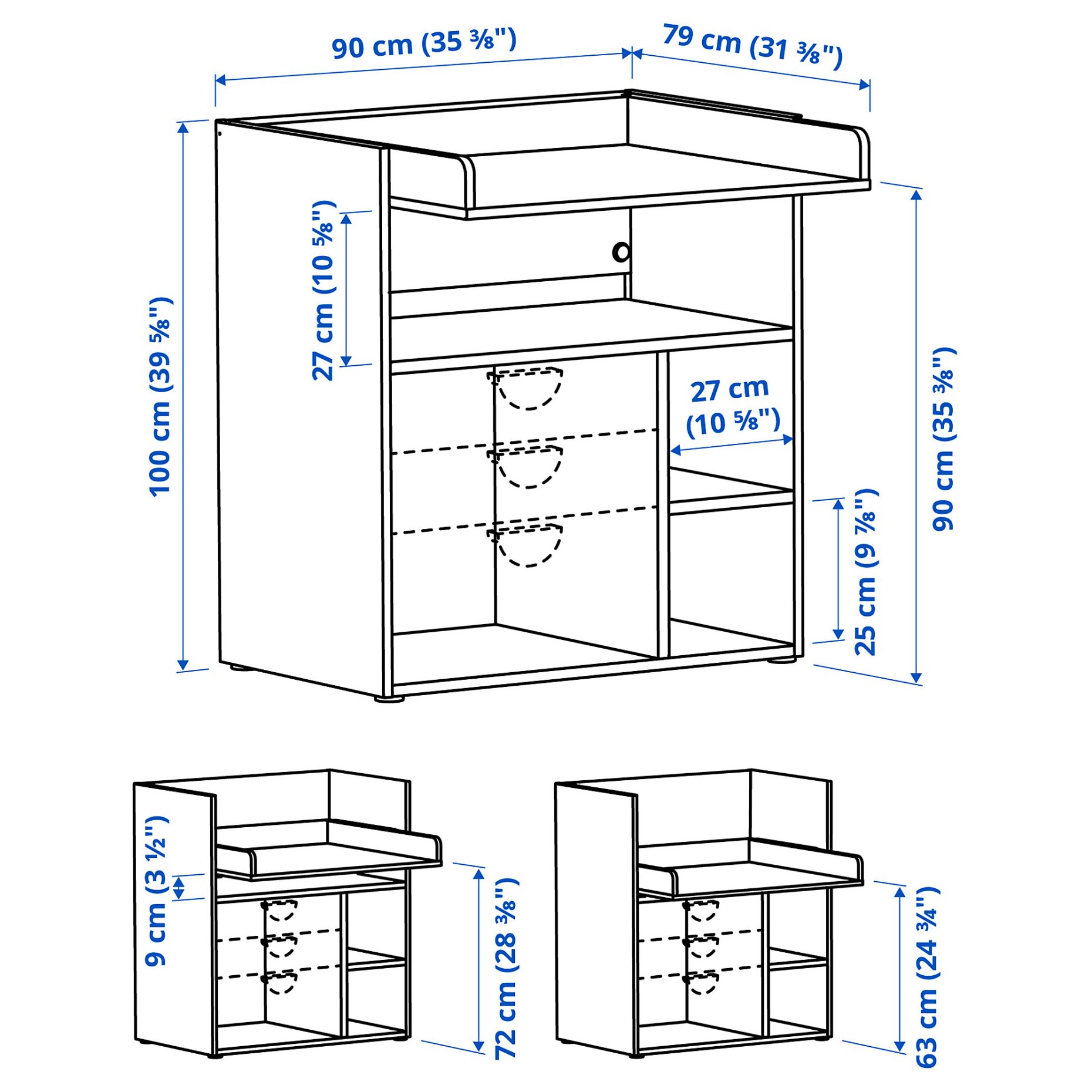 SMÅSTAD, changing table/desk, 605.949.46