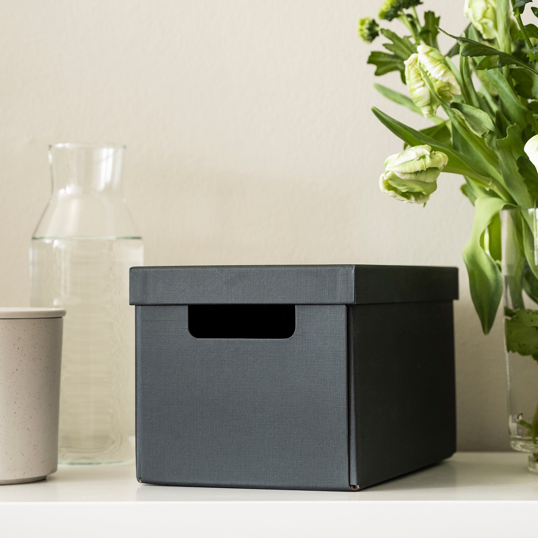 FJÄDERHARV, storage box with lid, 18x25x16 cm, 605.968.94