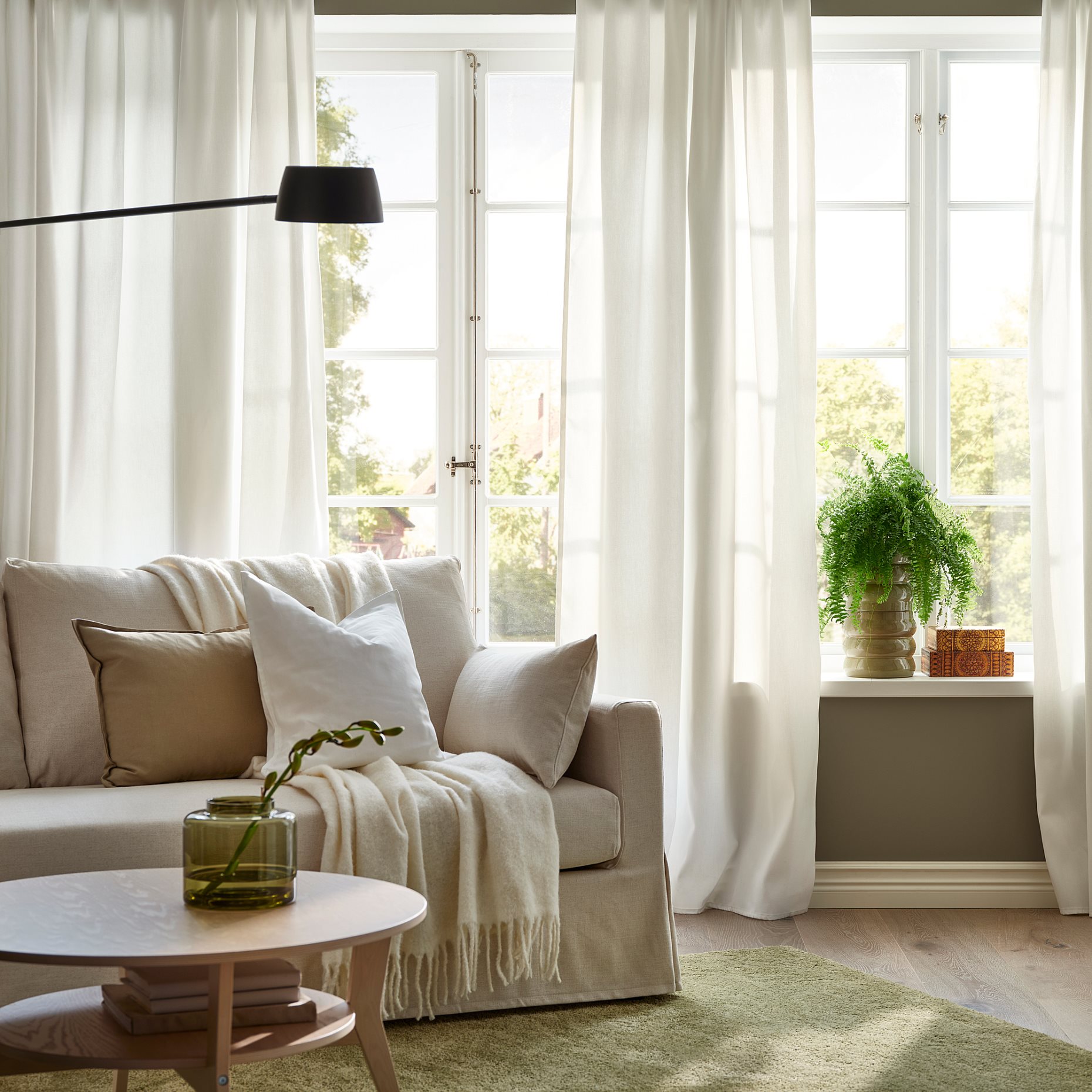 GINSTMOTT, curtains with heading tape/1 pair, 145x300 cm, 605.971.67