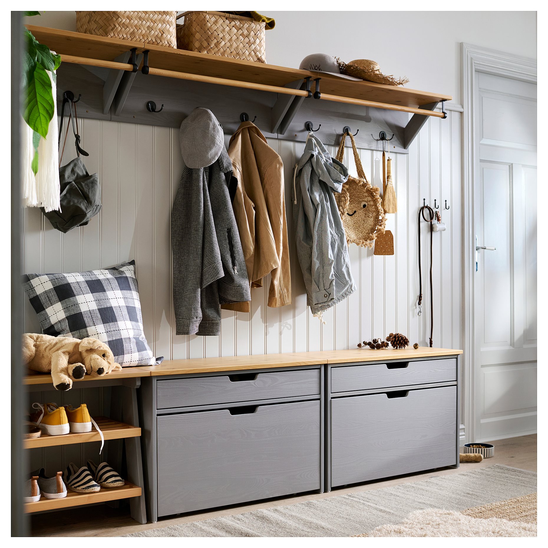 KALLSÖ, κρεμάστρα εισόδου, 80 cm, 605.993.26