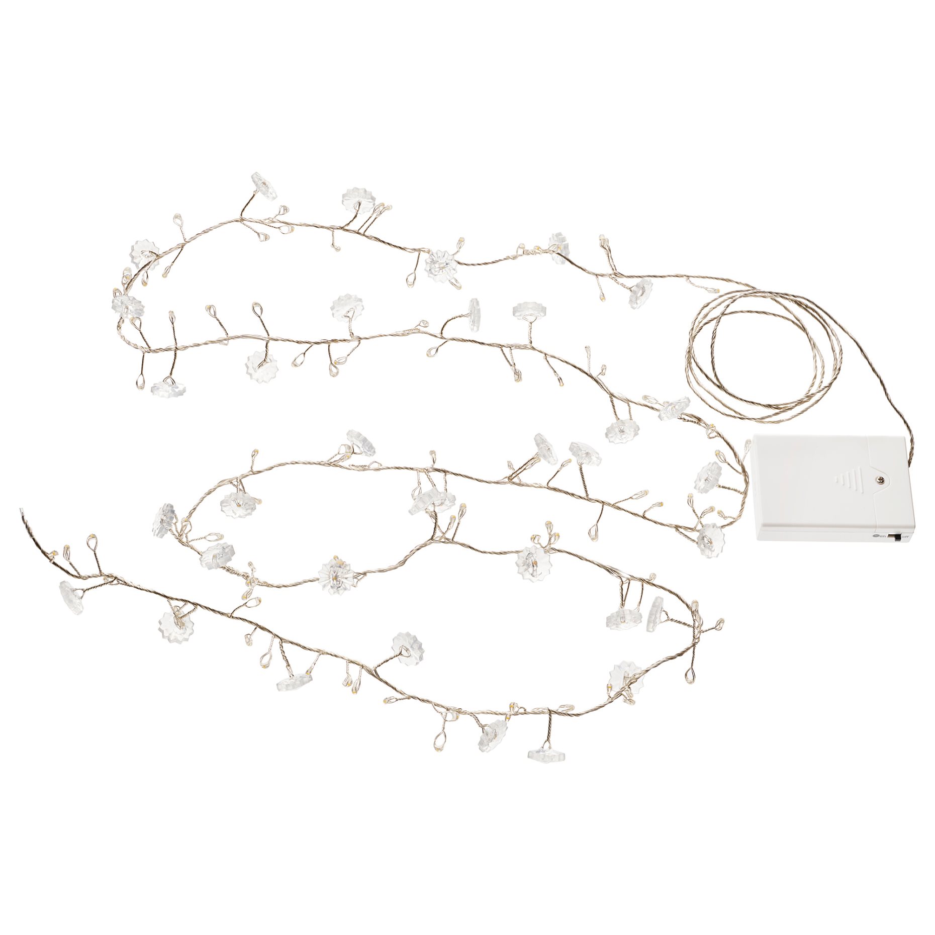 STRÅLA, lighting chain with built-in LED light source/battery-operated/flower, 606.332.26