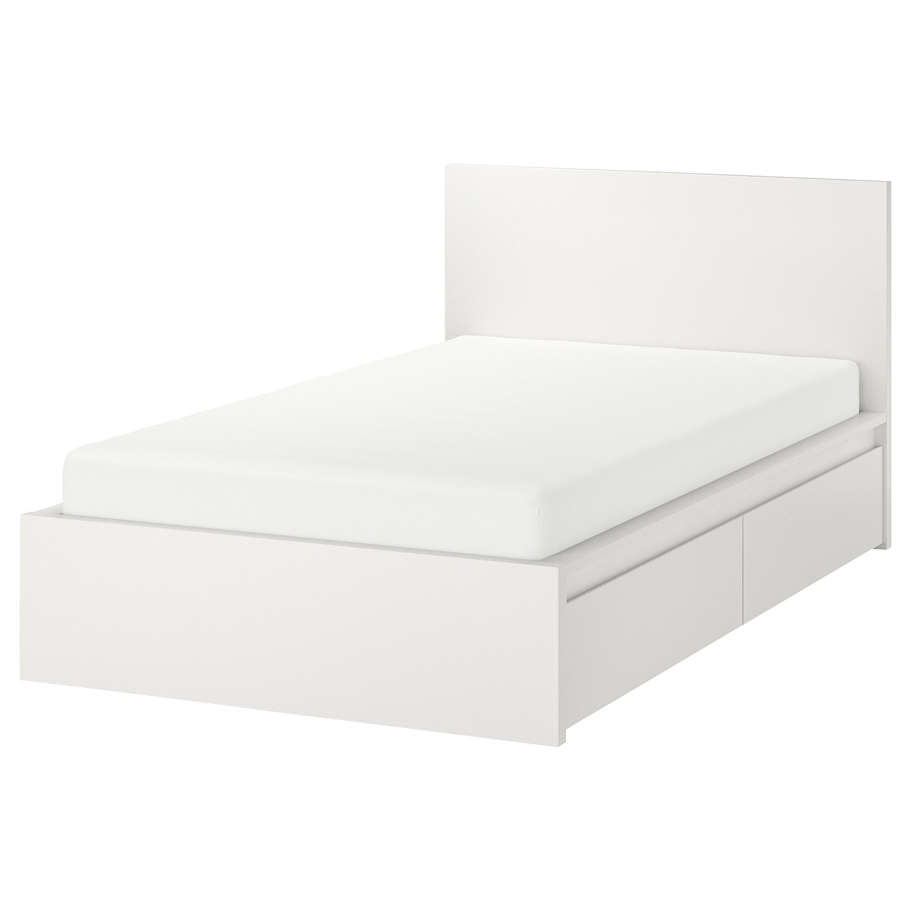 MALM, bed frame, high, with 2 storage boxes, 690.682.24