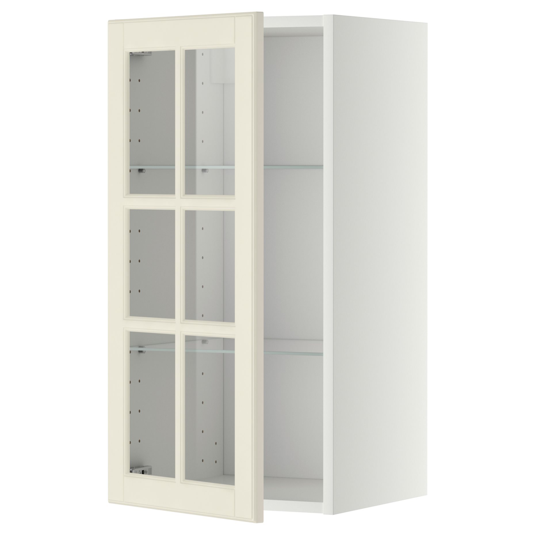 METOD, wall cabinet with shelves/glass door, 40x80 cm, 693.949.76