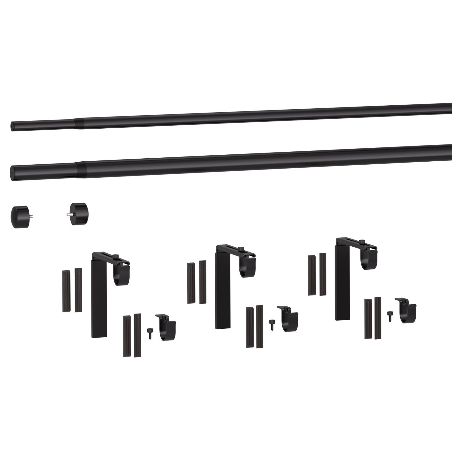 RACKA/HUGAD, double curtain rod combination, 120-210 cm, 693.995.87