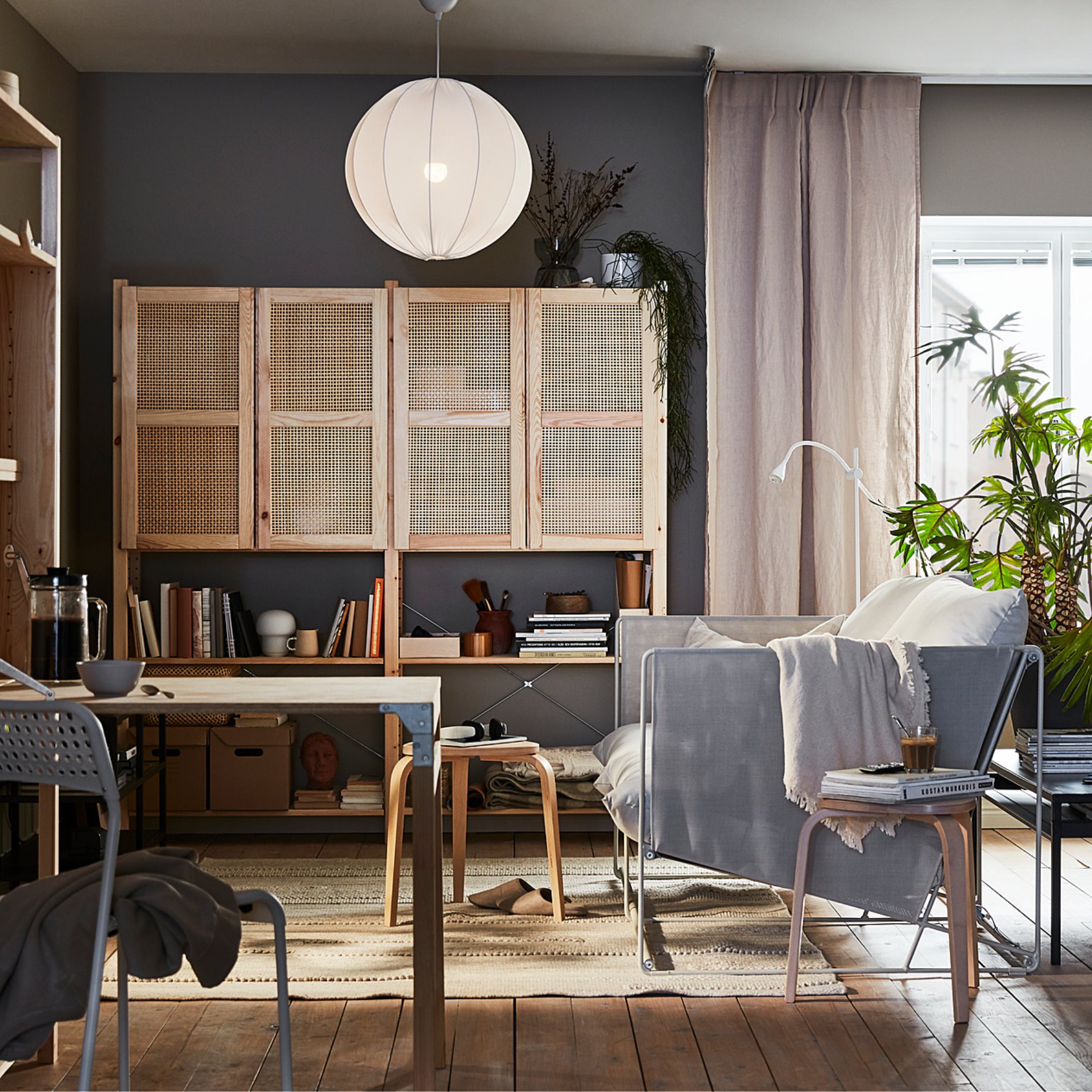 IVAR, storage combination with doors, 174x30x179 cm, 694.034.62