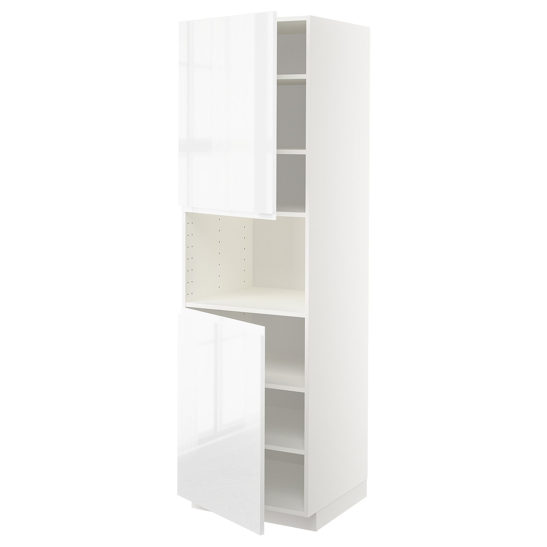METOD, high cabinet for microwave with 2 doors/shelves, 60x60x200 cm, 694.632.48