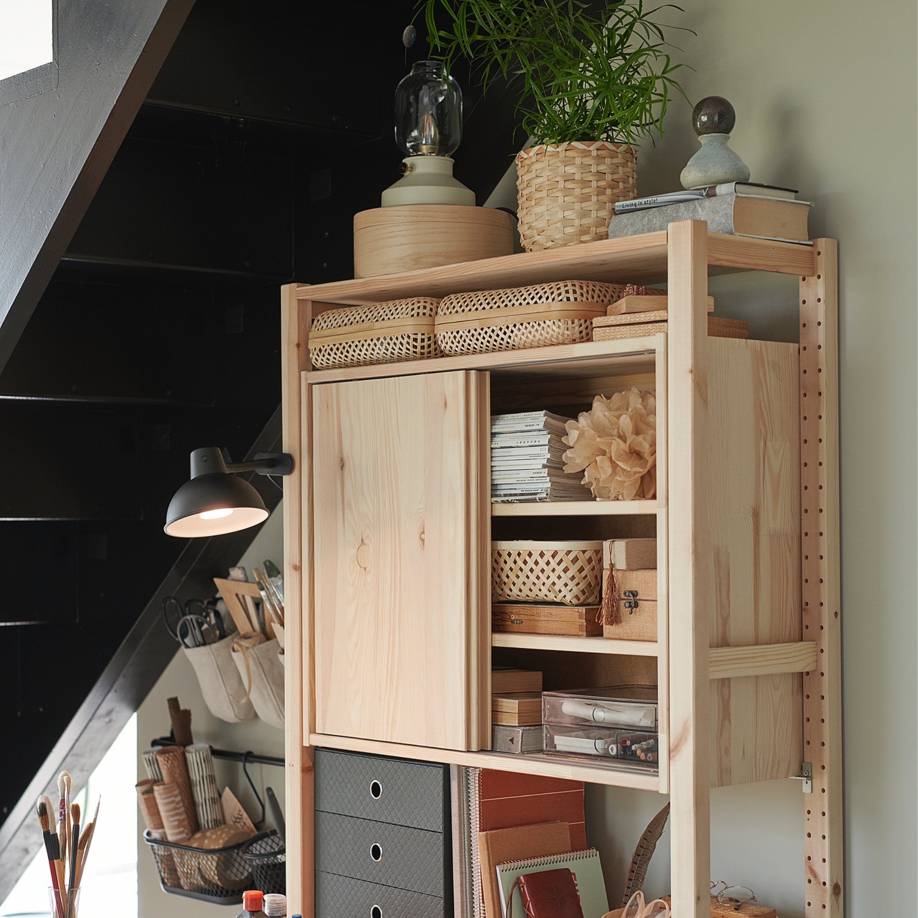 IVAR, 1 μονάδα/πτυσσόμενο τραπέζι/συρόμενη πόρτα, 89x30x179 cm, 694.695.18