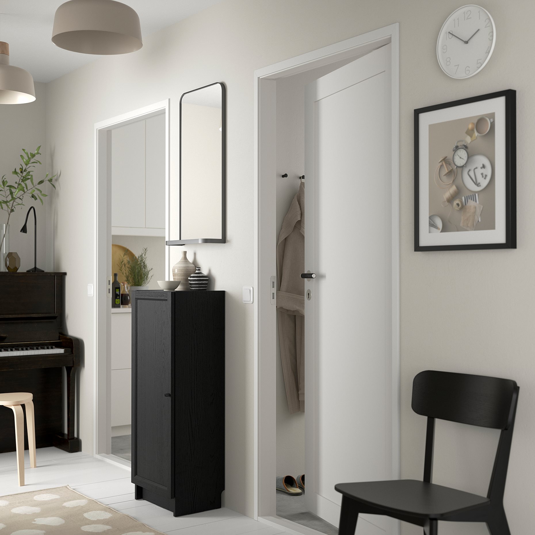 BILLY/OXBERG, βιβλιοθήκη με πόρτα, 40x30x106 cm, 694.832.89