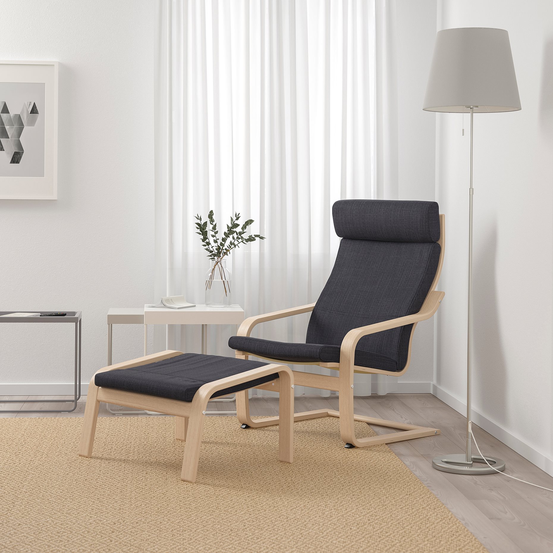 POÄNG, armchair and footstool, 694.842.55