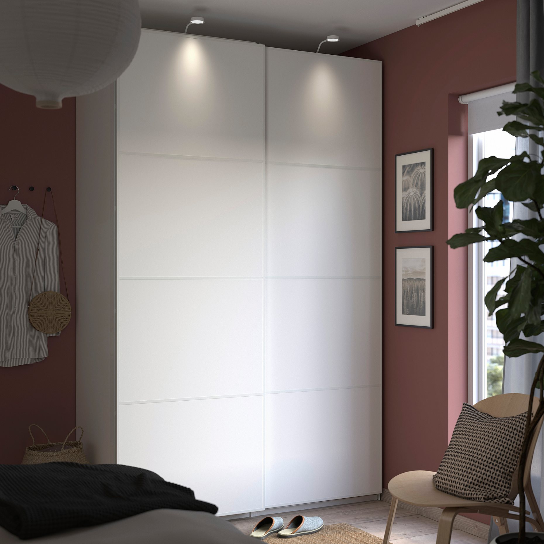 PAX/MEHAMN, ντουλάπα με συρόμενες πόρτες, 150x66x236 cm, 695.003.02