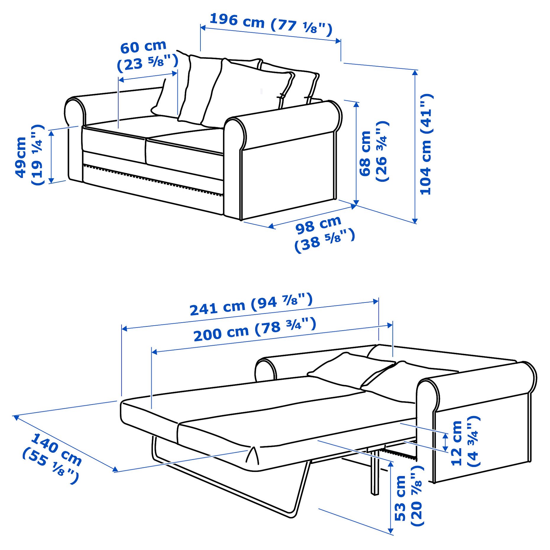 GRÖNLID, διθέσιος καναπές-κρεβάτι, 695.365.65