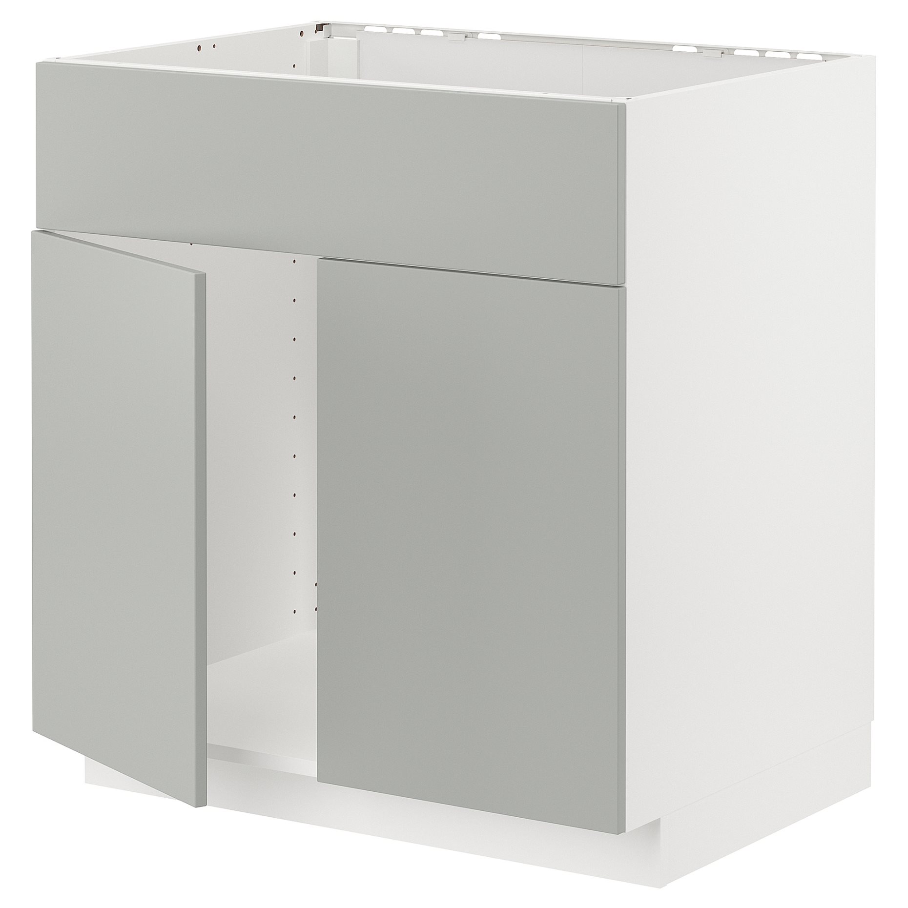 METOD, base cabinet for sink with 2 doors/front, 80x60 cm, 695.387.86