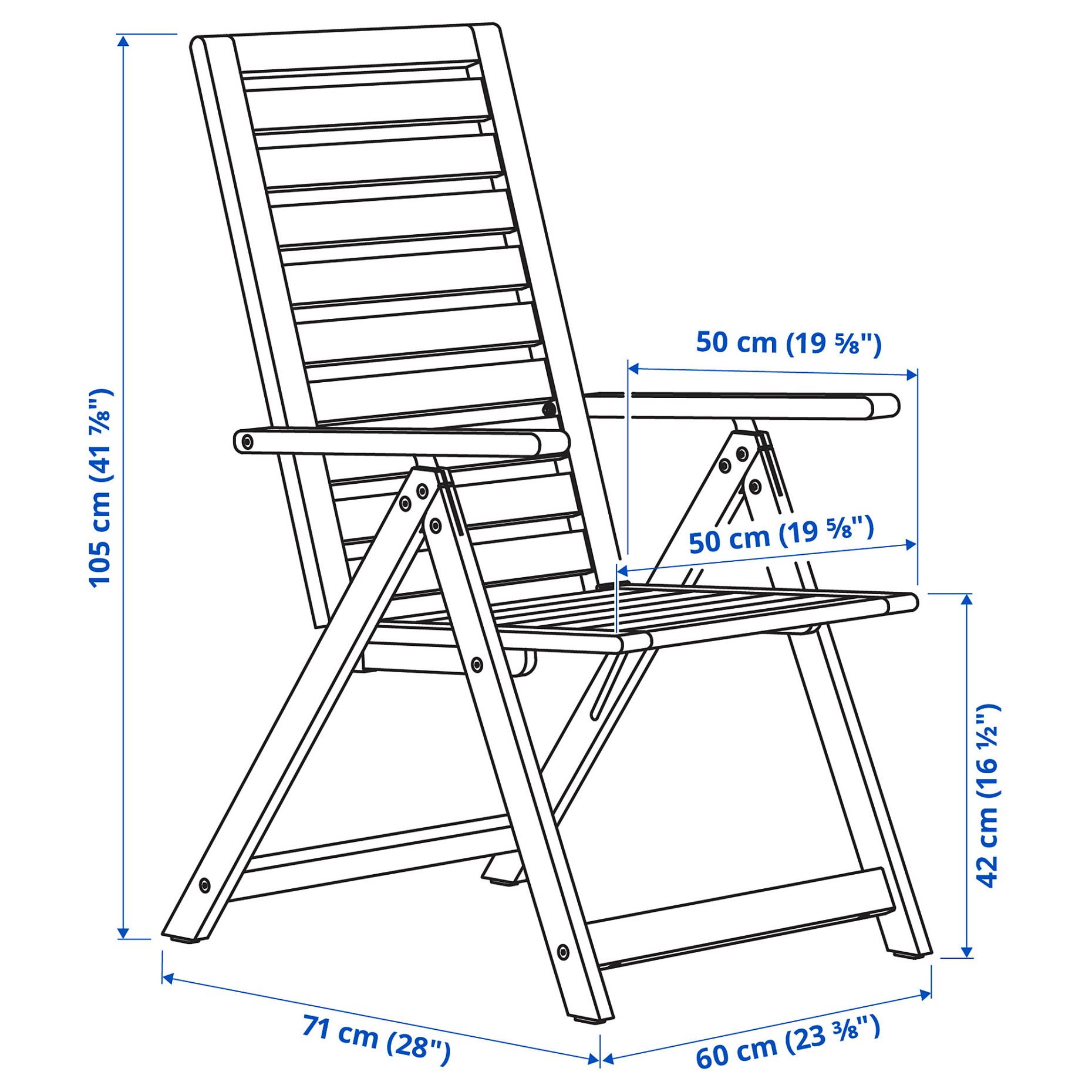 NÄMMARÖ, table with 4 reclining chairs outdoor, 140 cm, 695.443.96