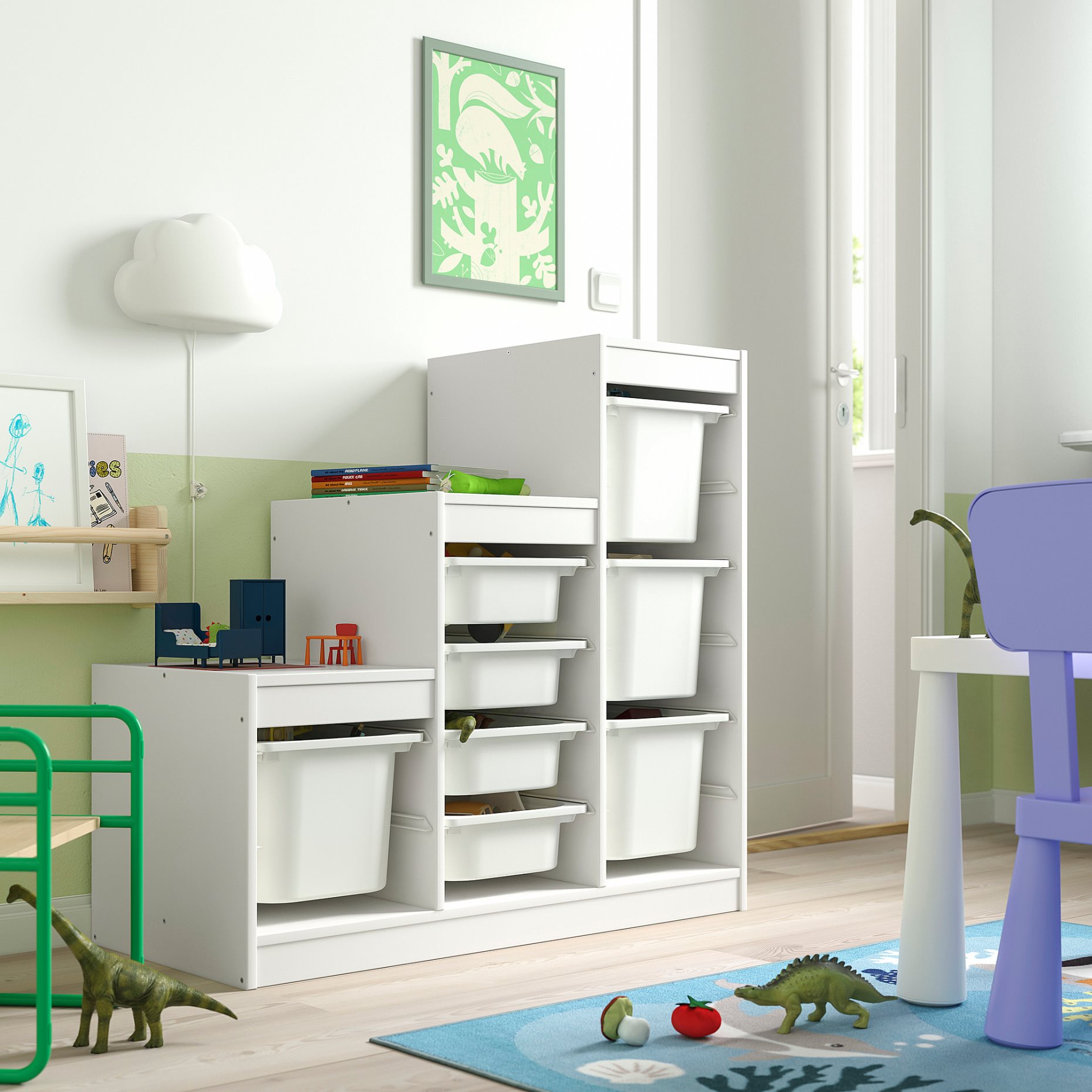 TROFAST, σύνθεση αποθήκευσης με κουτιά, 99x44x94 cm, 695.734.02