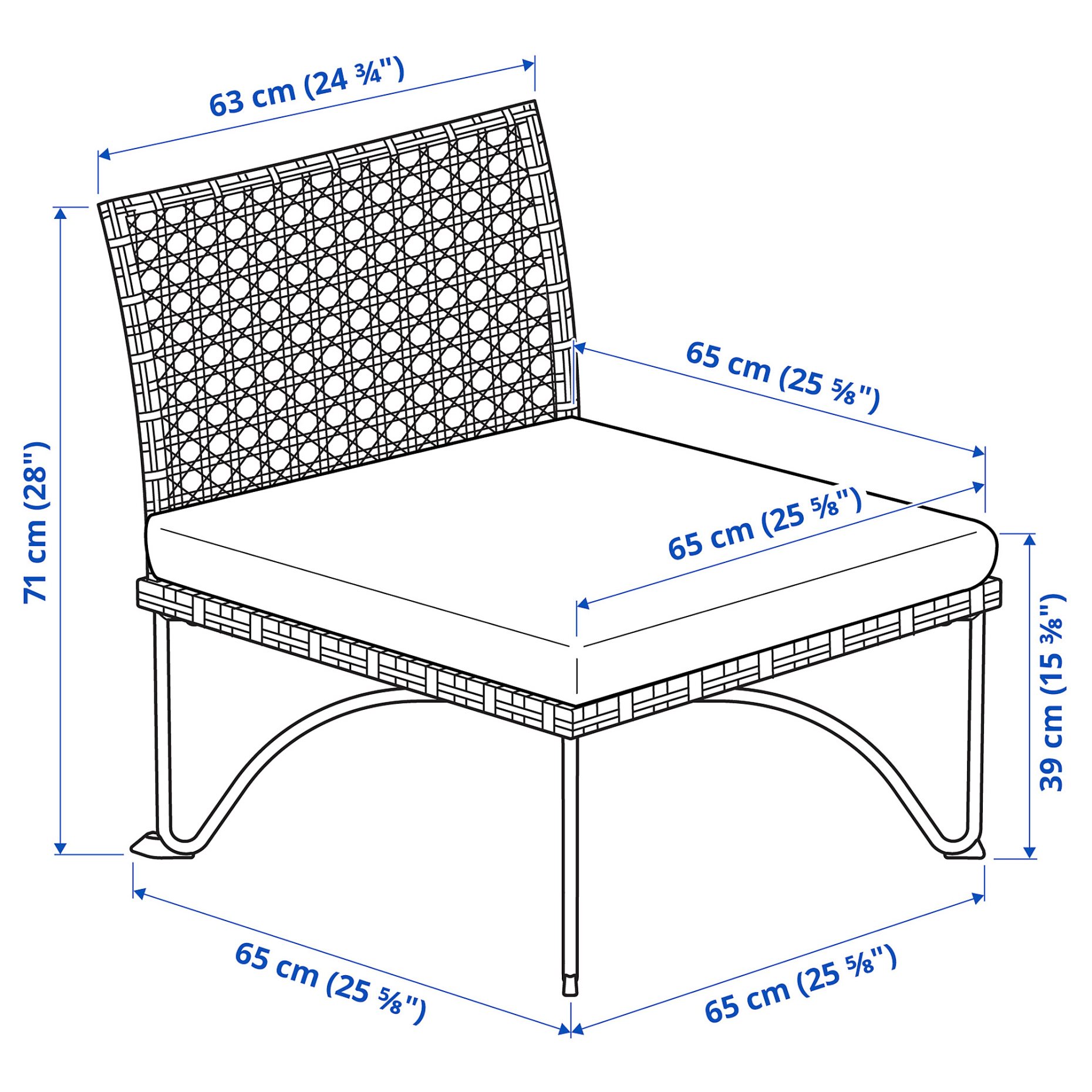 JUTHOLMEN, easy chair outdoor, 65x73x71 cm, 695.782.25