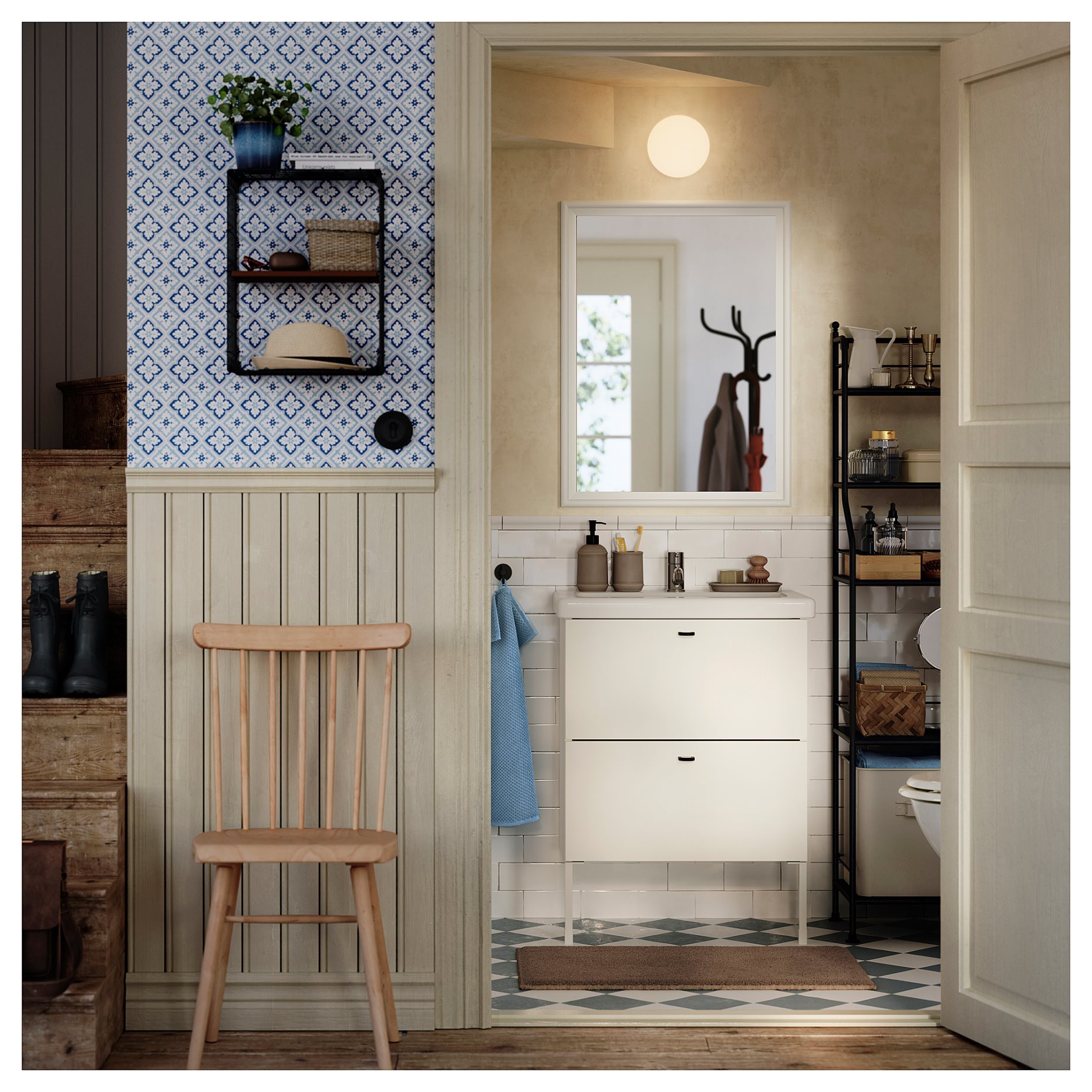 NÄSINGE/HÖGVED, τραπέζι και 2 καρέκλες, 74/104 cm, 696.101.45