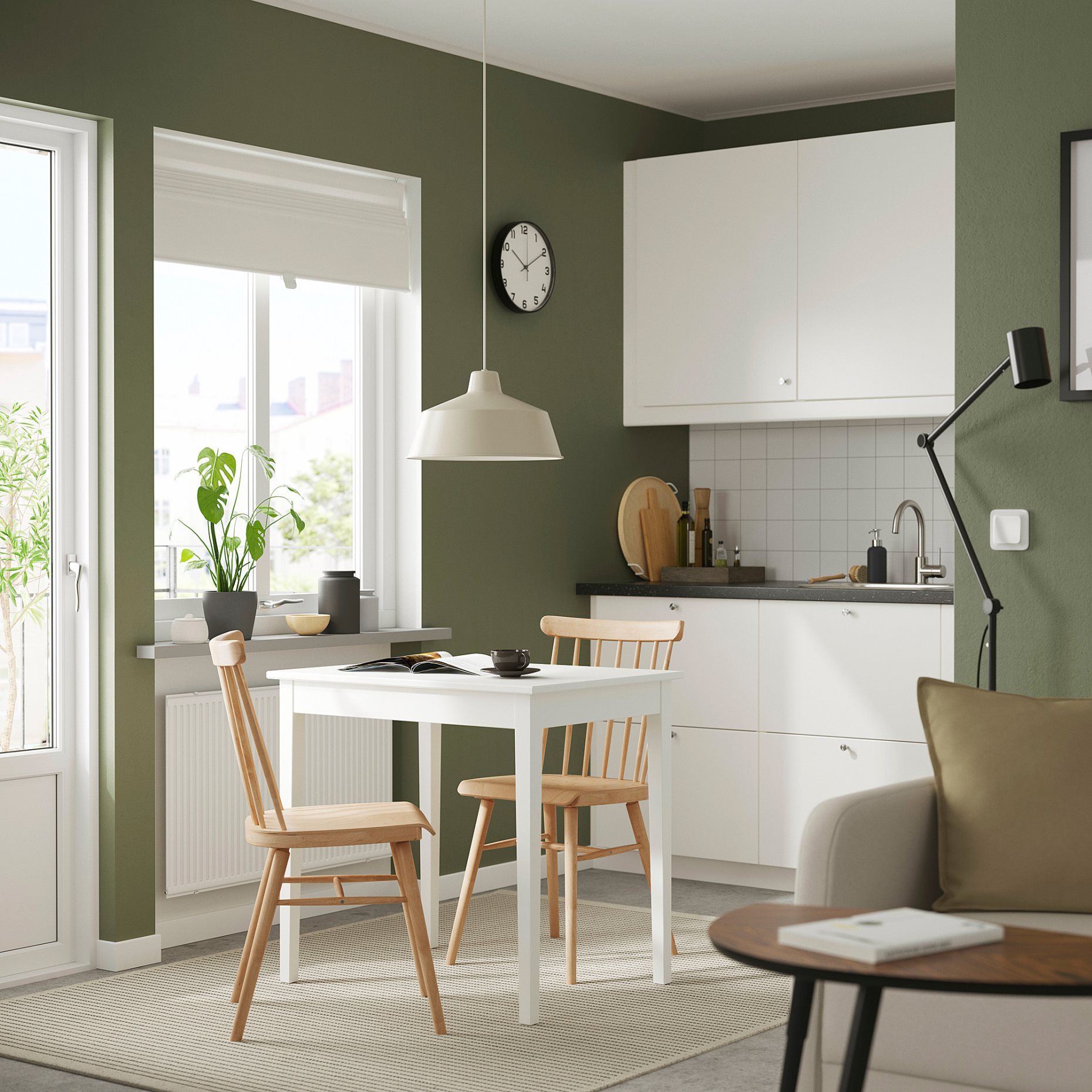 NÄSINGE/HÖGVED, τραπέζι και 2 καρέκλες, 80x60 cm, 696.101.50