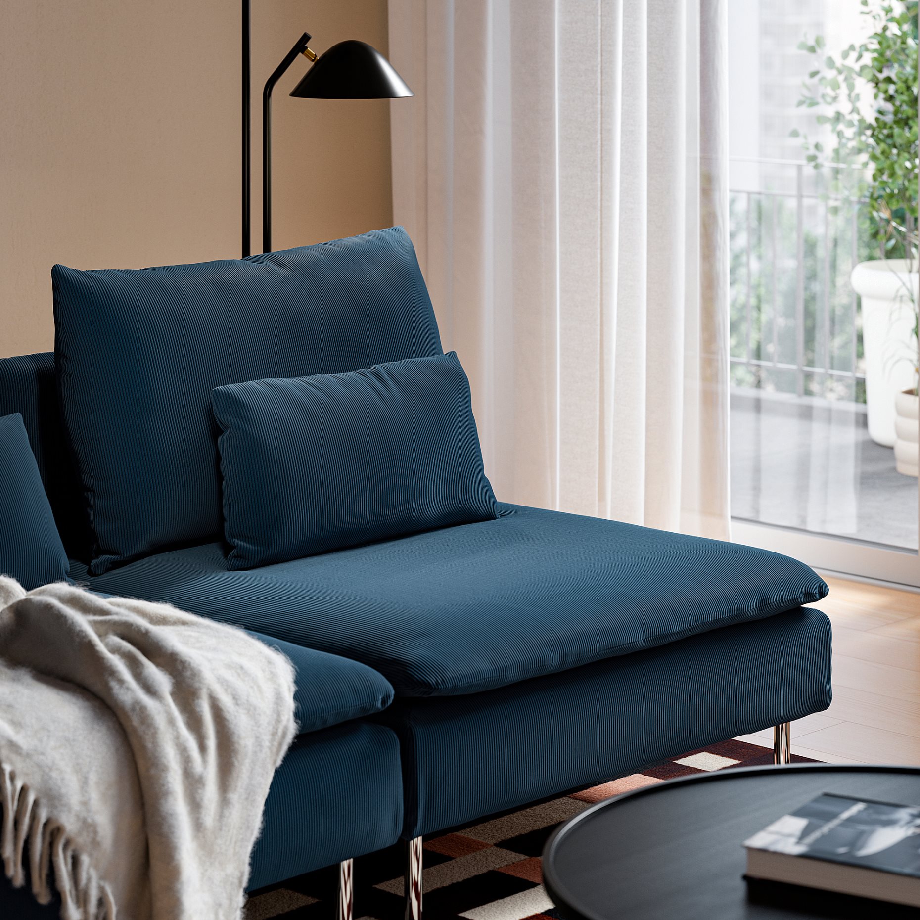 SÖDERHAMN, 3-seat sofa with open end, 696.221.05
