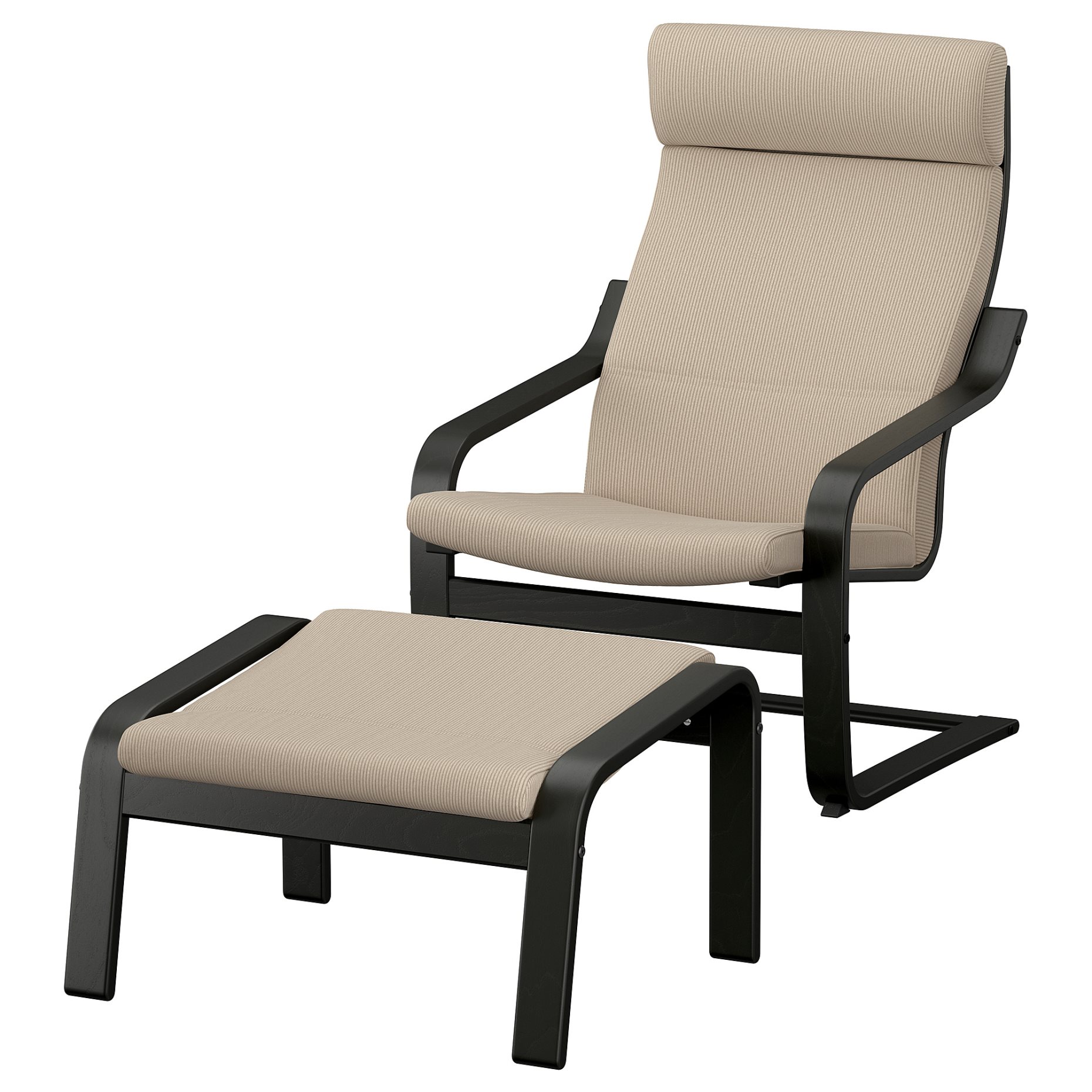 POÄNG, armchair and footstool, 696.256.89