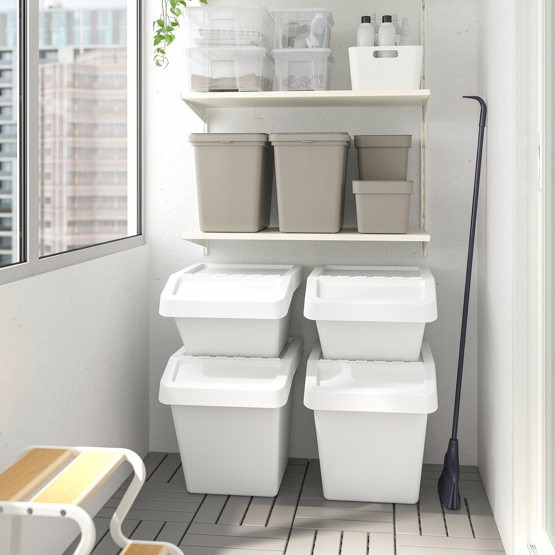 SORTERA, waste sorting bin with lid, 60 l, 702.558.99