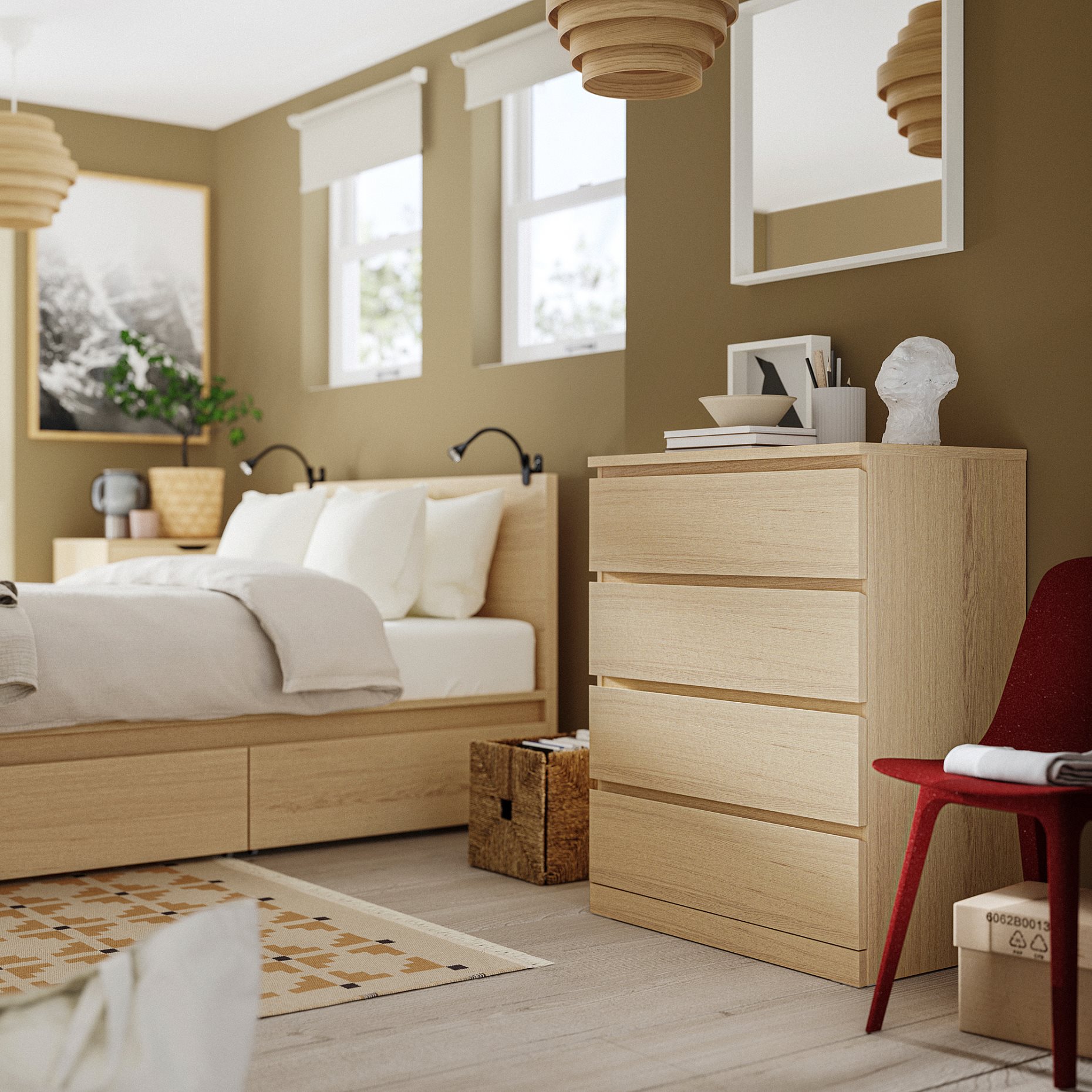 MALM, συρταριέρα με 4 συρτάρια, με ενισχυμένο σκελετό, 704.035.74