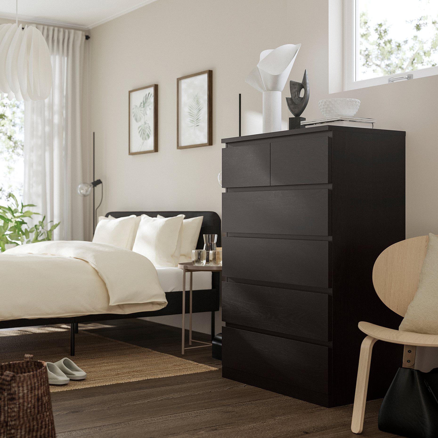 MALM, συρταριέρα με 6 συρτάρια, με ενισχυμένο σκελετό, 704.036.06