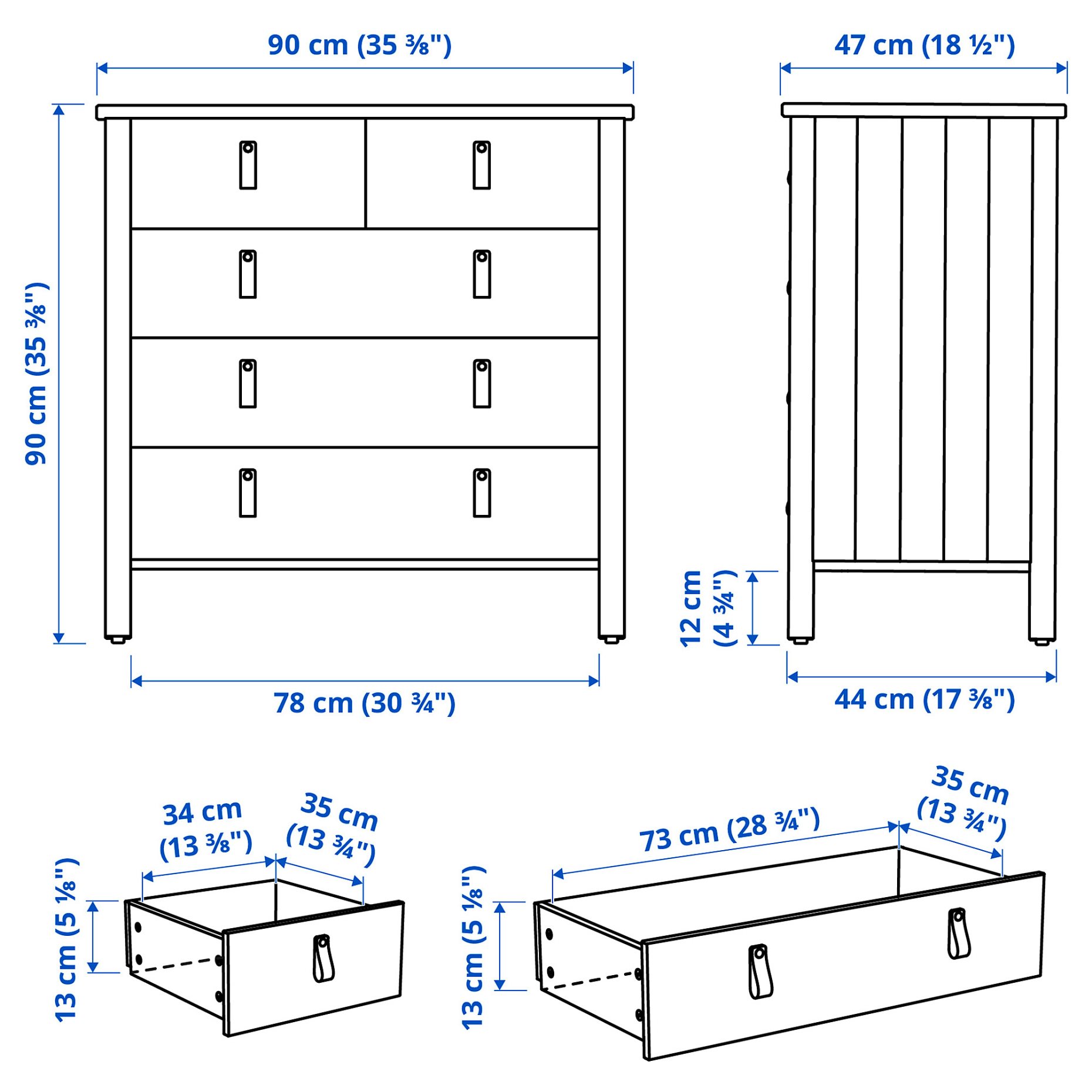 BJÖRKSNÄS, chest of 5 drawers, 704.072.99