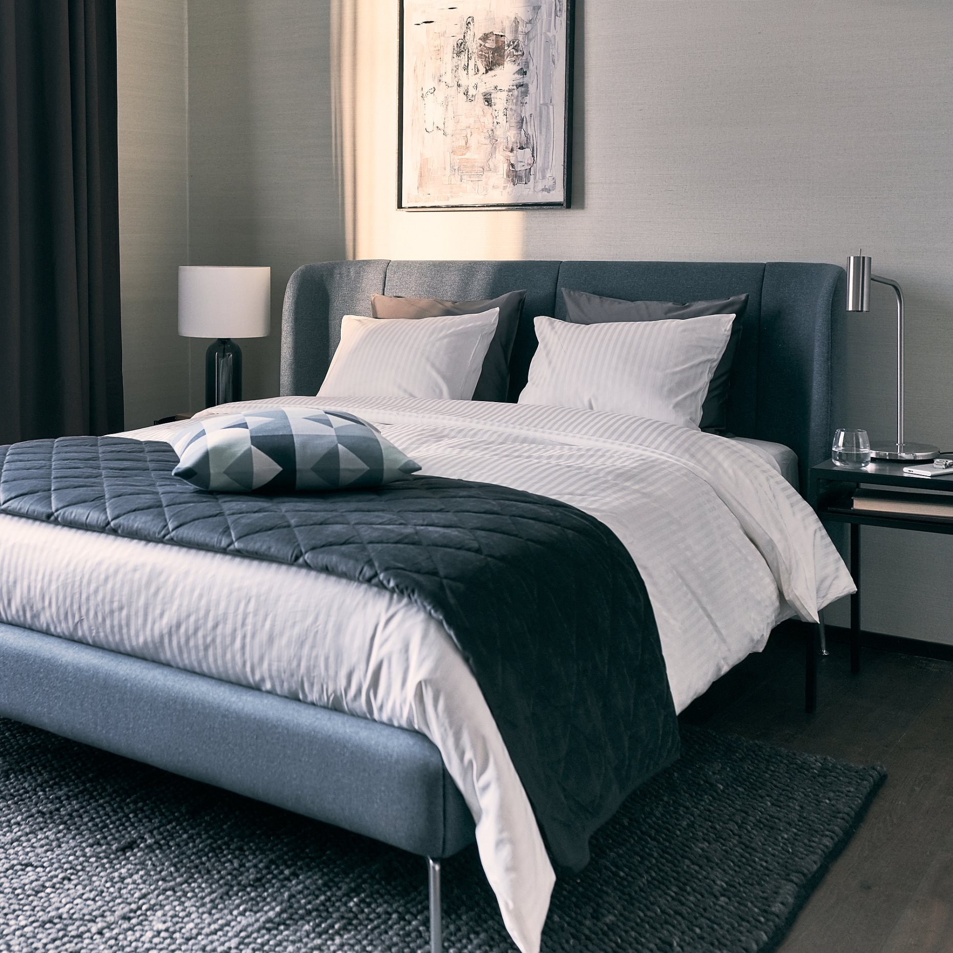 TUFJORD, κρεβάτι με επένδυση, 160x200 cm, 704.464.08