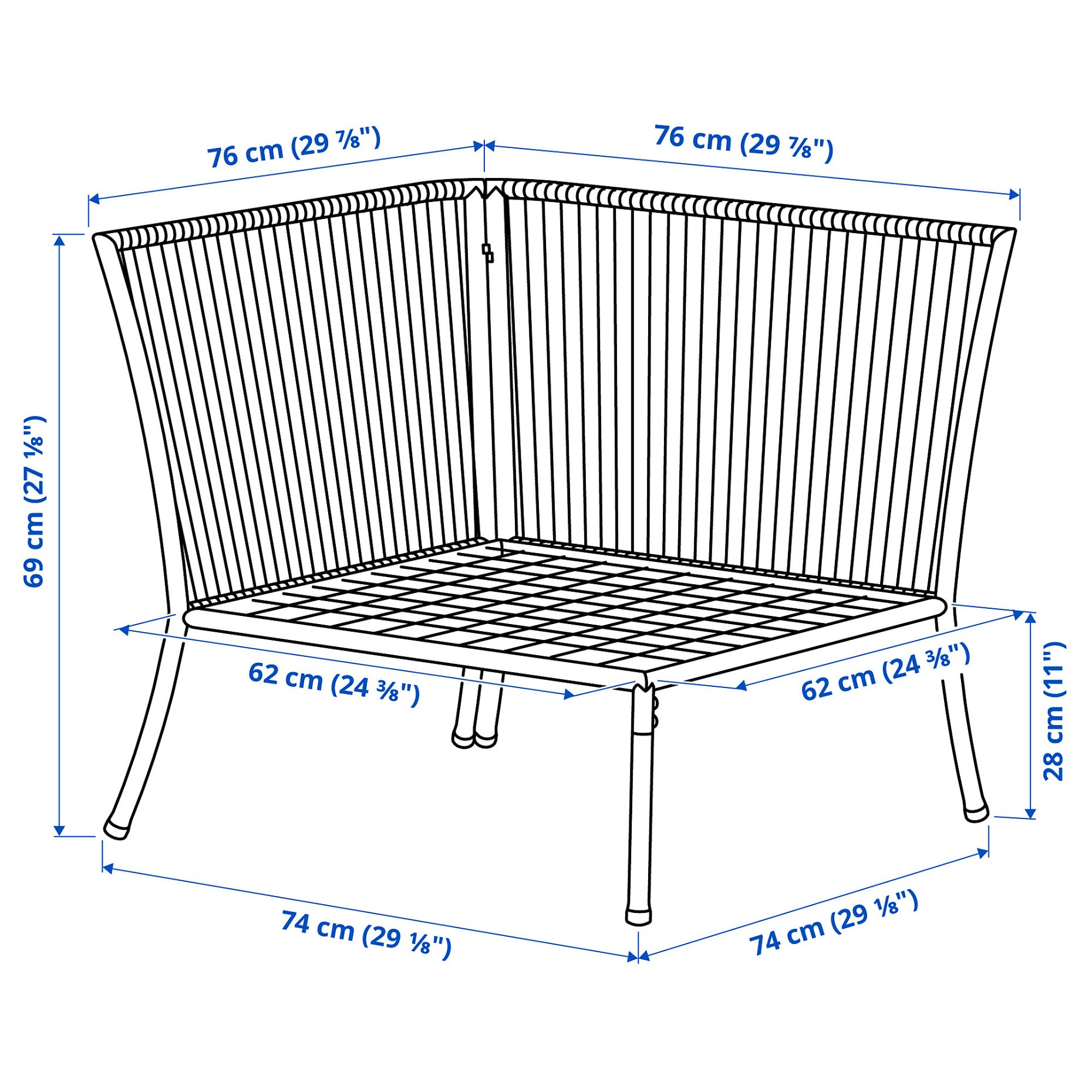 SEGERÖN, corner section, outdoor, 705.108.09