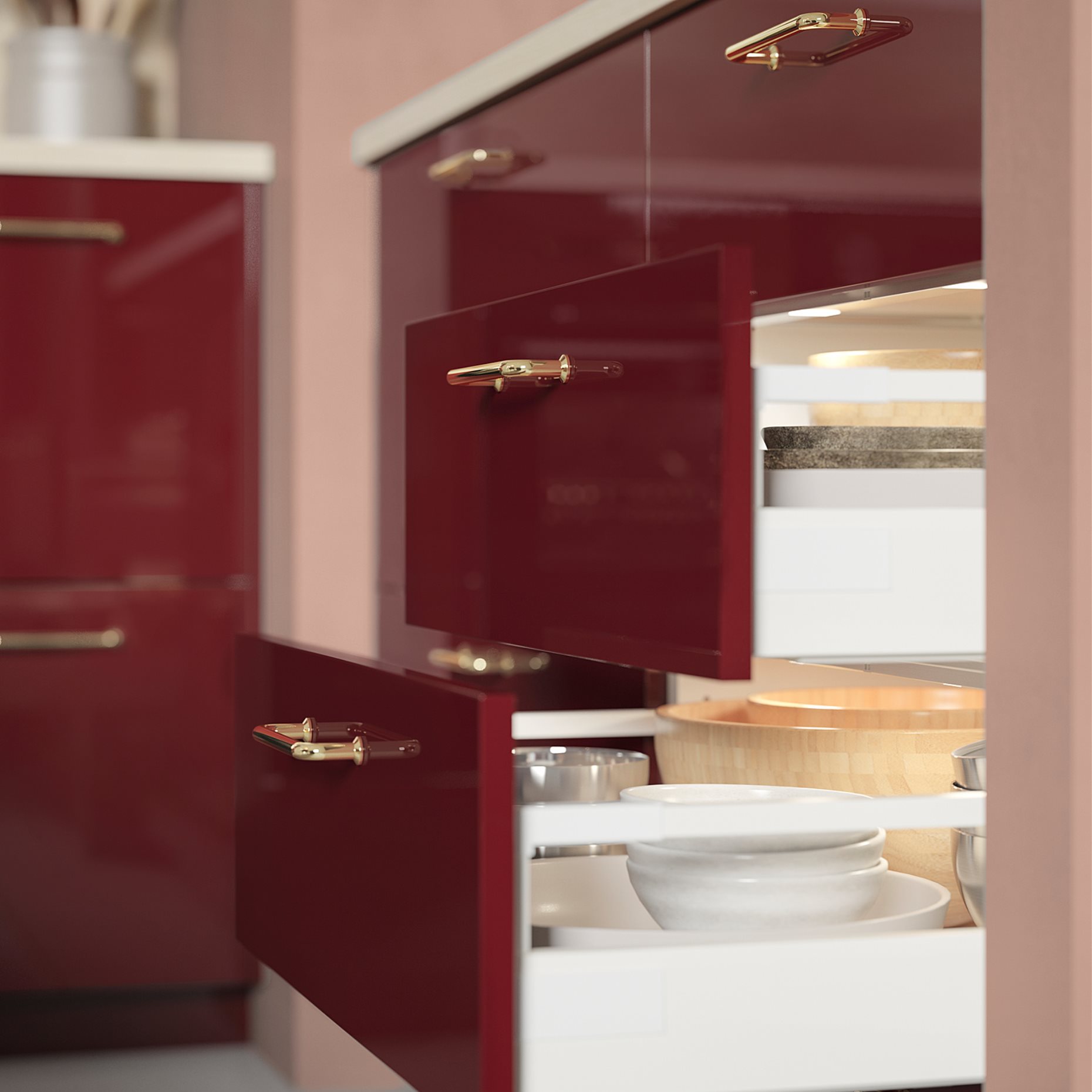 MITTLED, kitchen drawer lighting with built-in LED light source and sensor, 76 cm, 705.292.10