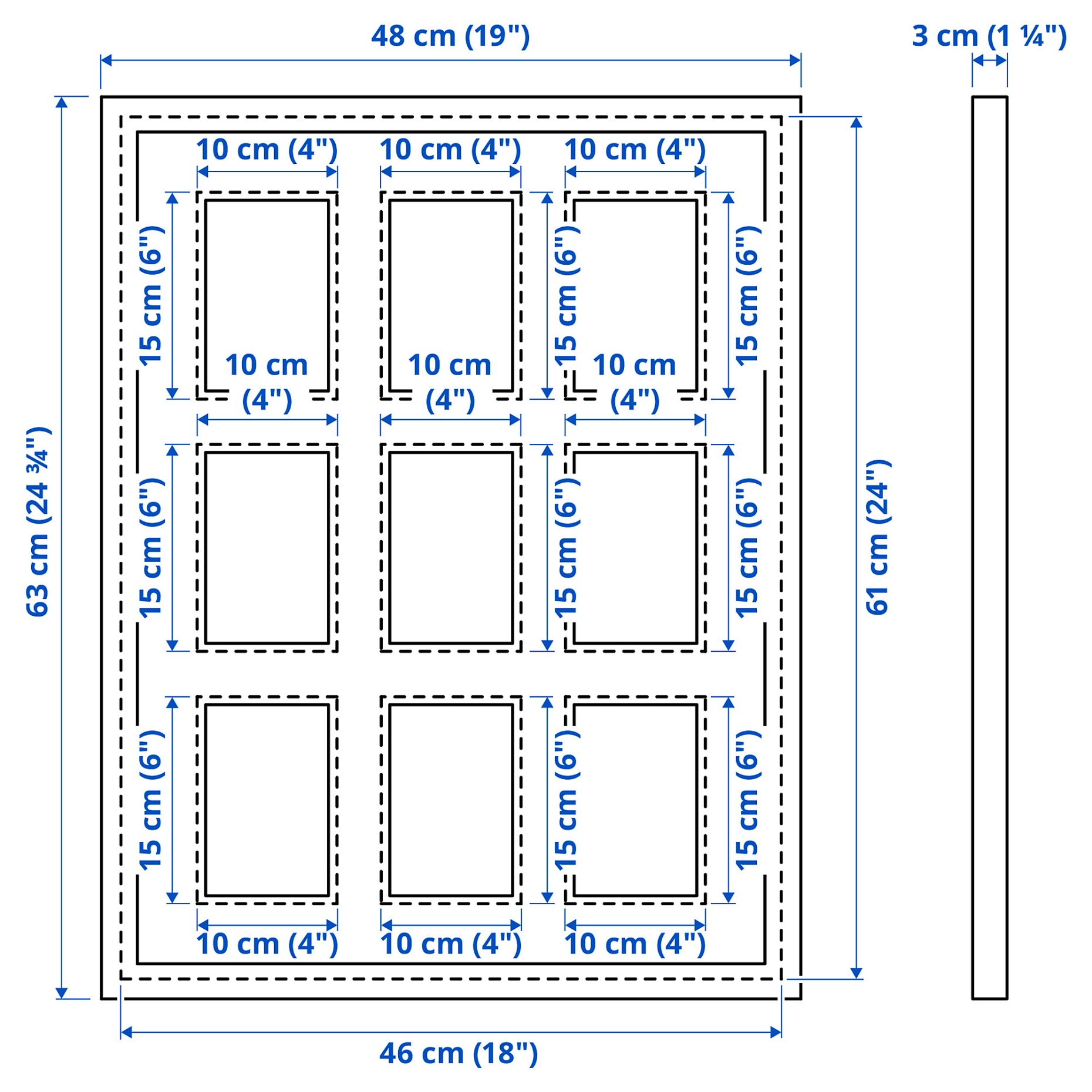 RODALM, frame for 9 pictures, 46x61 cm, 705.537.09
