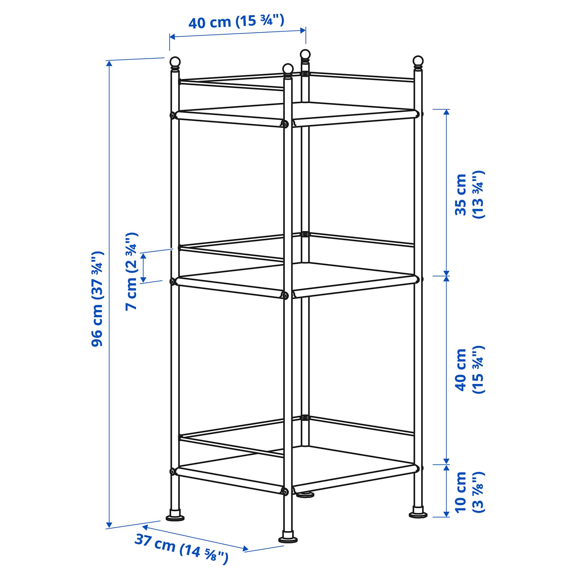 FROSJON, shelving unit, 40x96 cm, 705.749.00