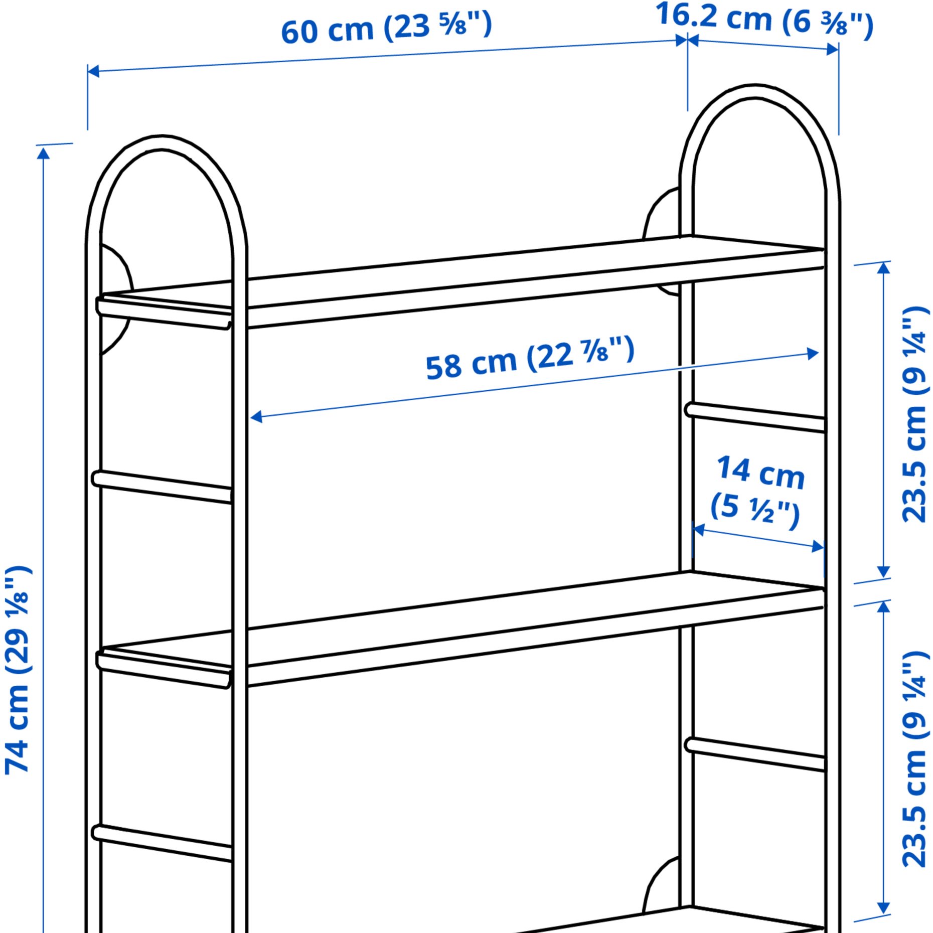 FÄRGSÄTTARE, ράφι τοίχου, 60x16x74 cm, 705.957.85