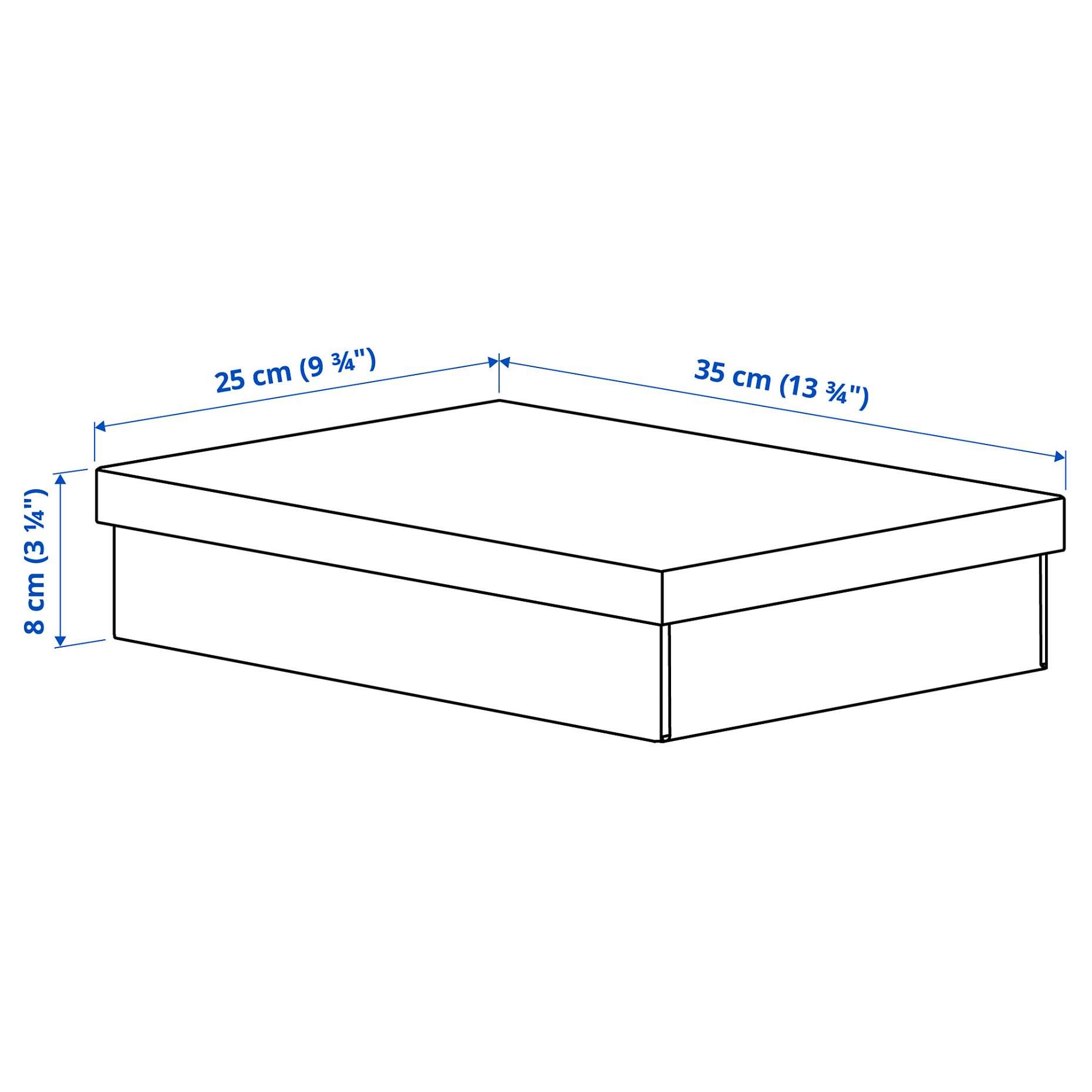 FJÄDERHARV, storage box with lid, 25x35x8 cm, 705.968.98